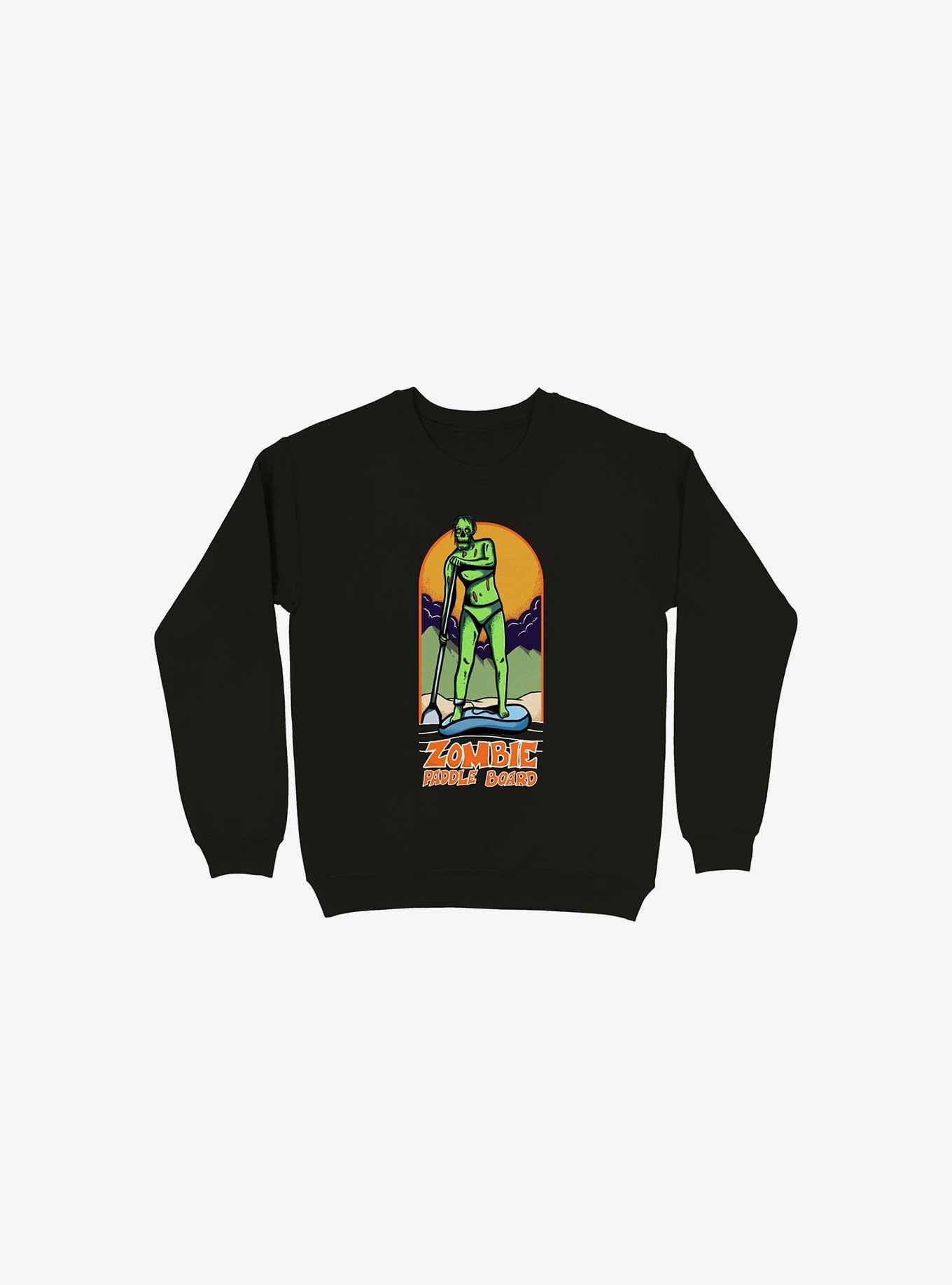 Zombie Paddle Board Black Sweatshirt, , hi-res