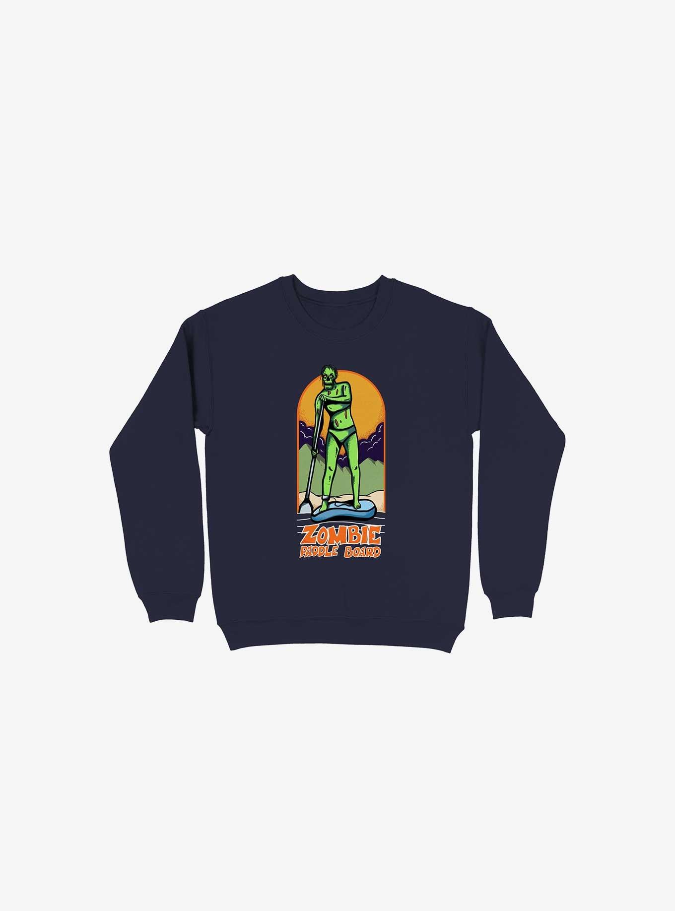 Zombie Paddle Board Navy Blue Sweatshirt, , hi-res
