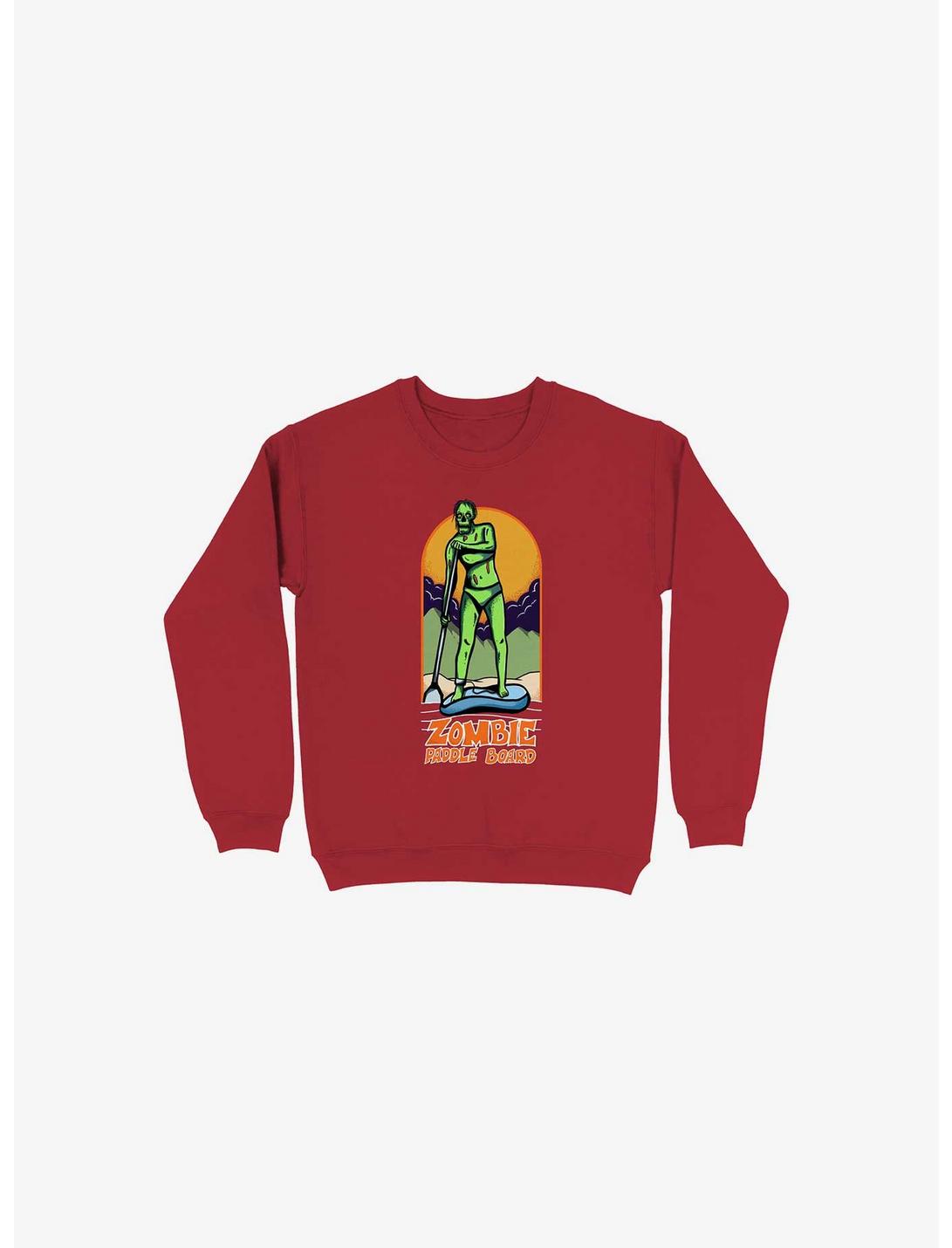 Zombie Paddle Board Red Sweatshirt, RED, hi-res