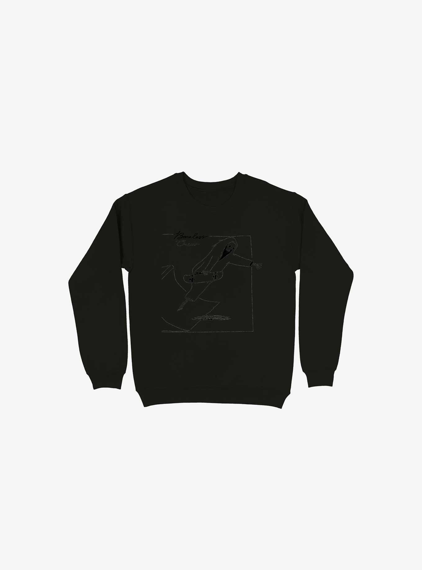 Boneless Crew Skater Skeleton Black Sweatshirt, , hi-res