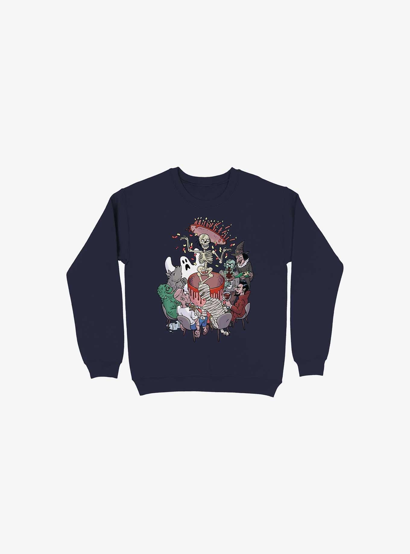 Celebration! Monsters Navy Blue Sweatshirt, NAVY, hi-res