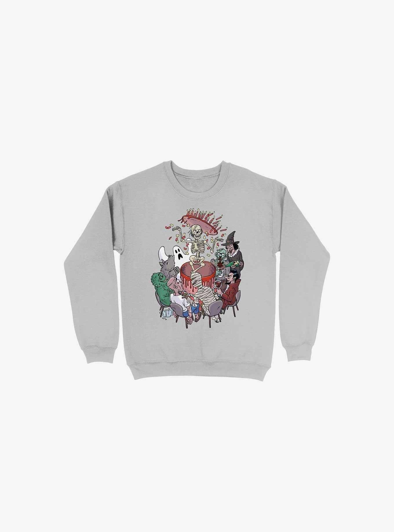 Celebration! Monsters Silver Sweatshirt, SILVER, hi-res