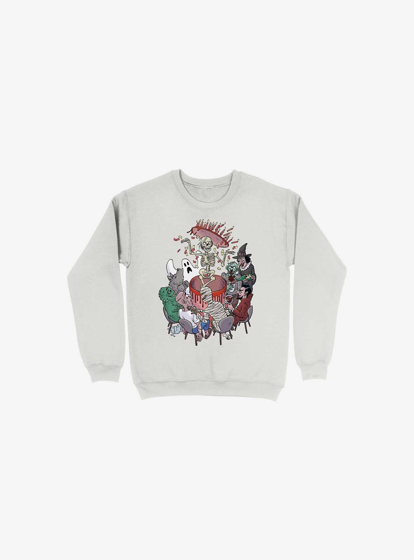 Celebration! Monsters White Sweatshirt, WHITE, hi-res