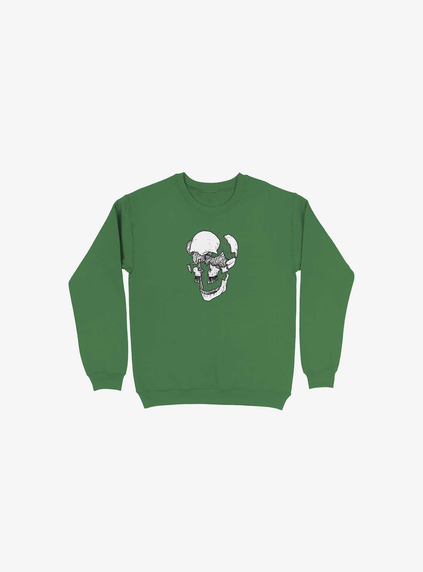 Dynamical Skull Kelly Green Sweatshirt, , hi-res