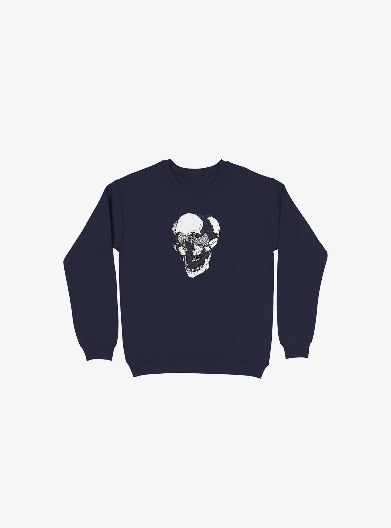 Dynamical Skull Navy Blue Sweatshirt, , hi-res