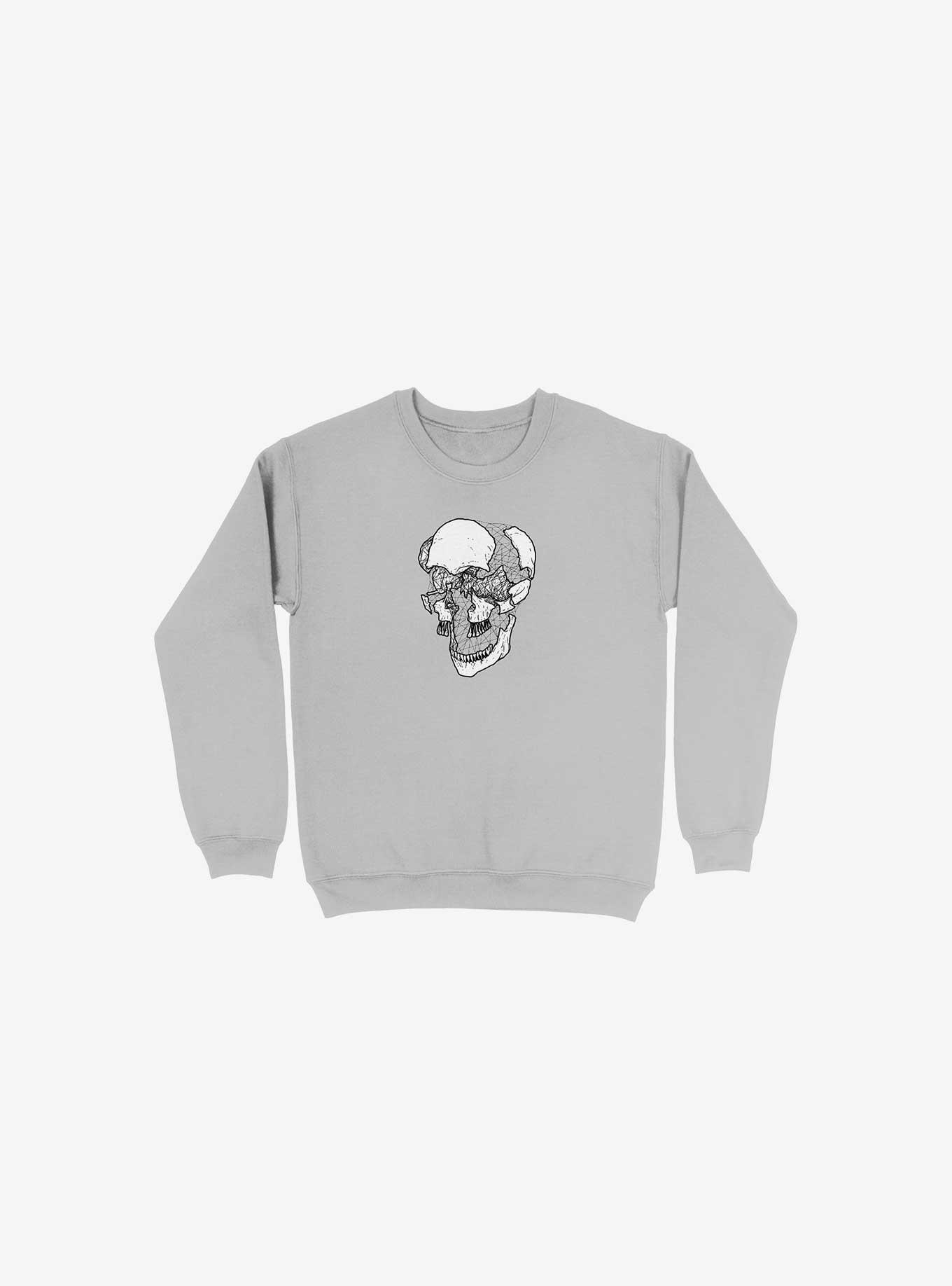 Dynamical Skull Silver Sweatshirt, SILVER, hi-res