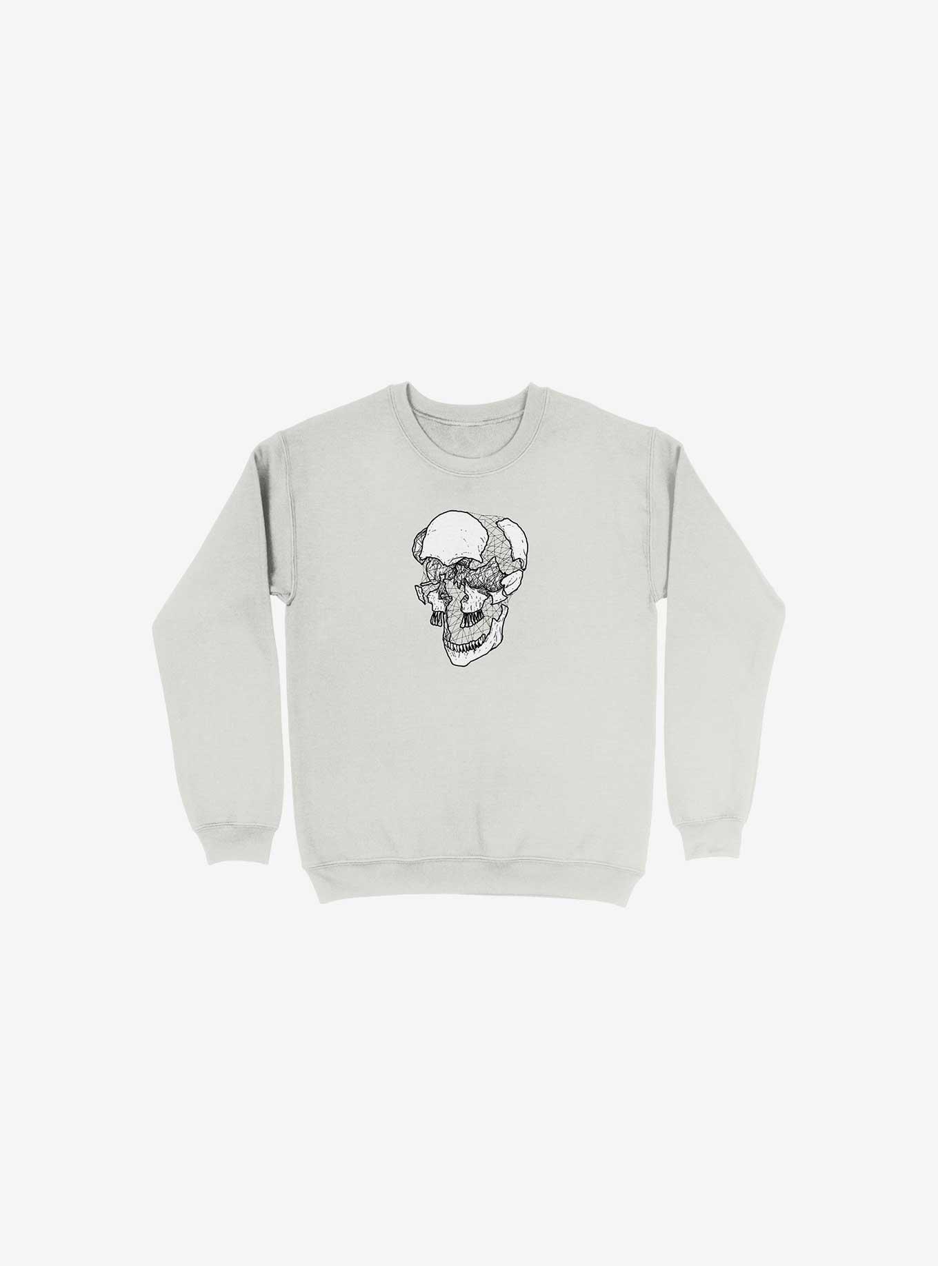 Dynamical Skull White Sweatshirt, WHITE, hi-res