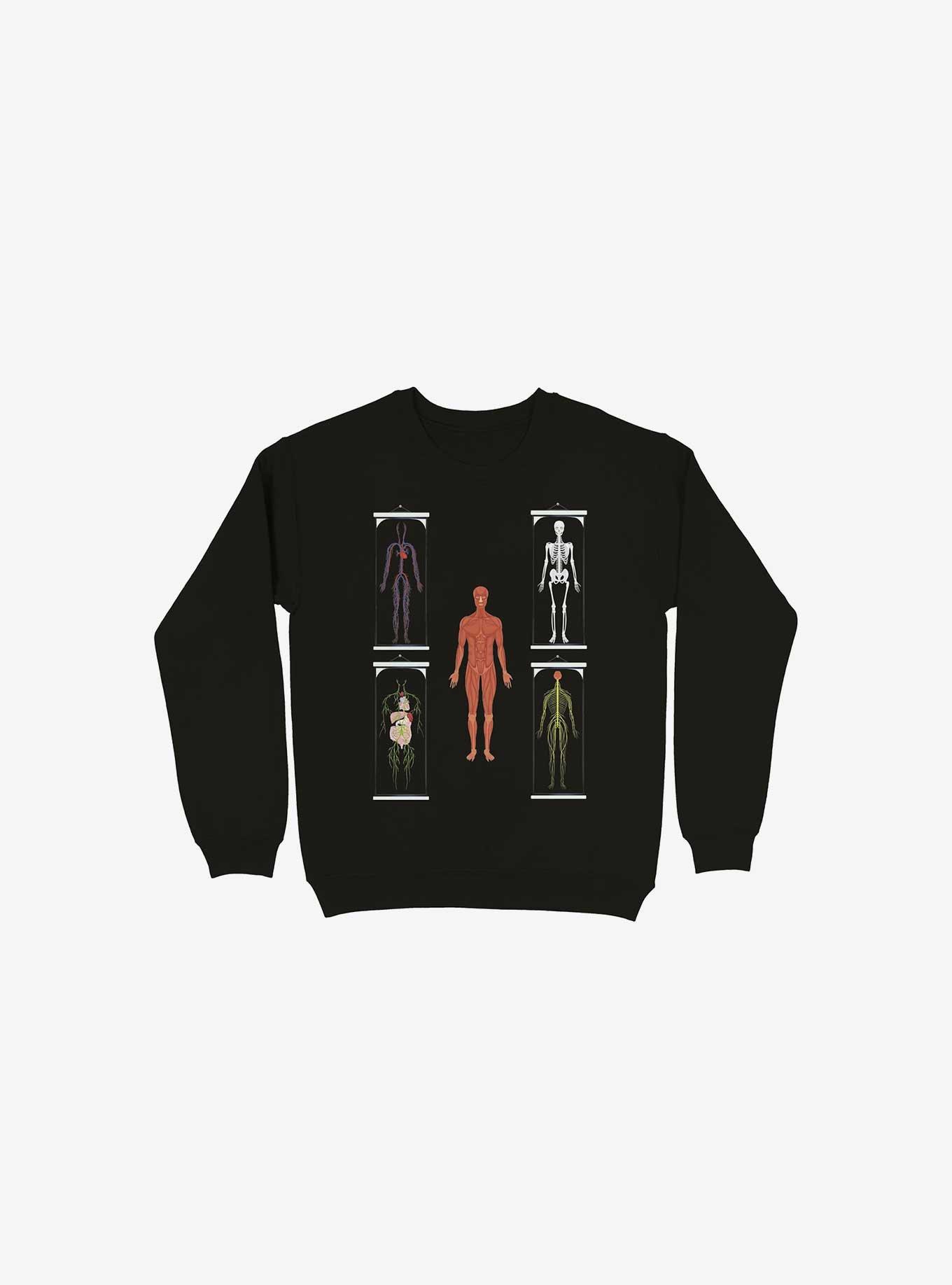 Human Anatomy Black Sweatshirt, BLACK, hi-res