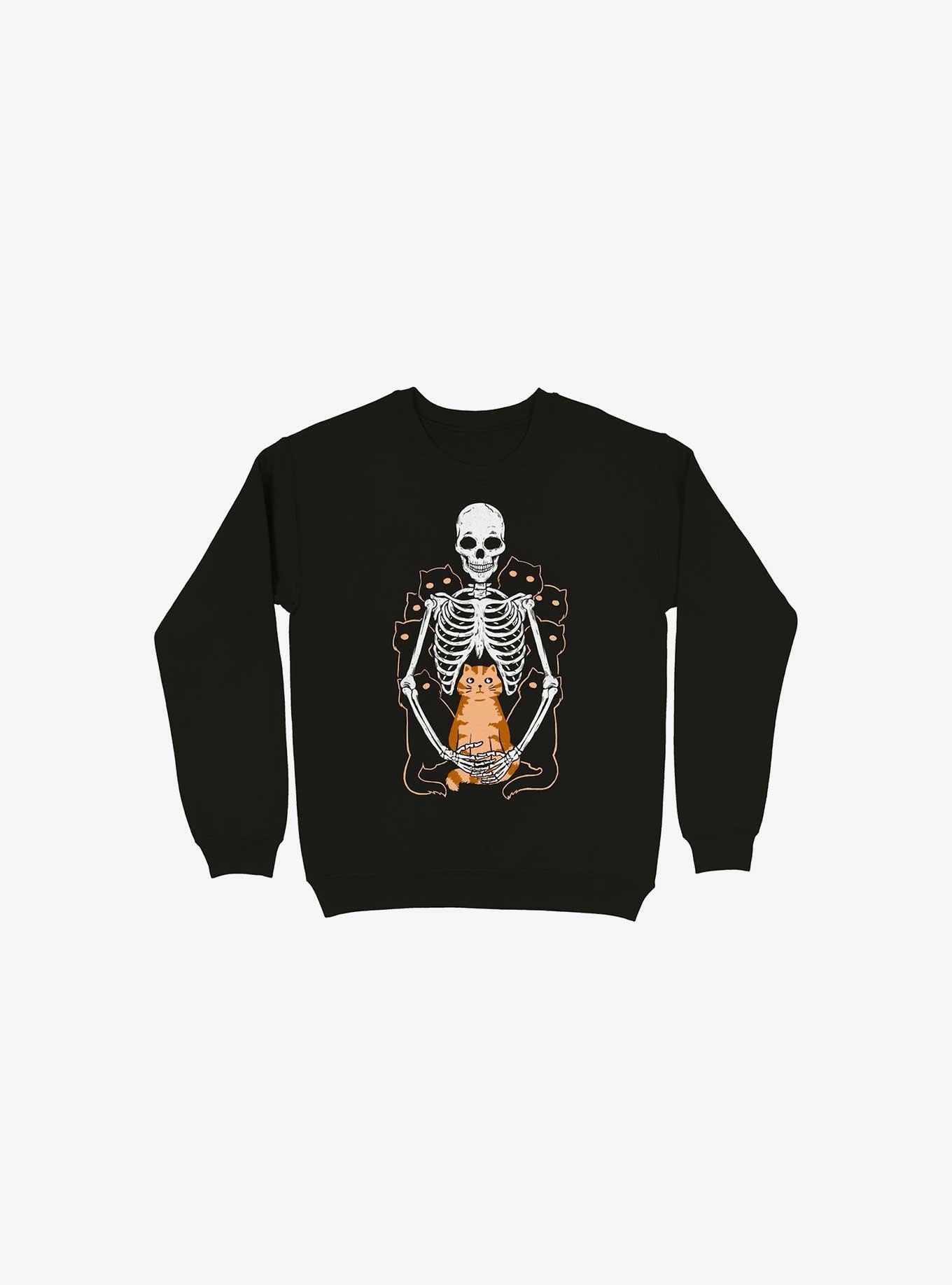 I Wish Was My Cat Skeleton Black Sweatshirt