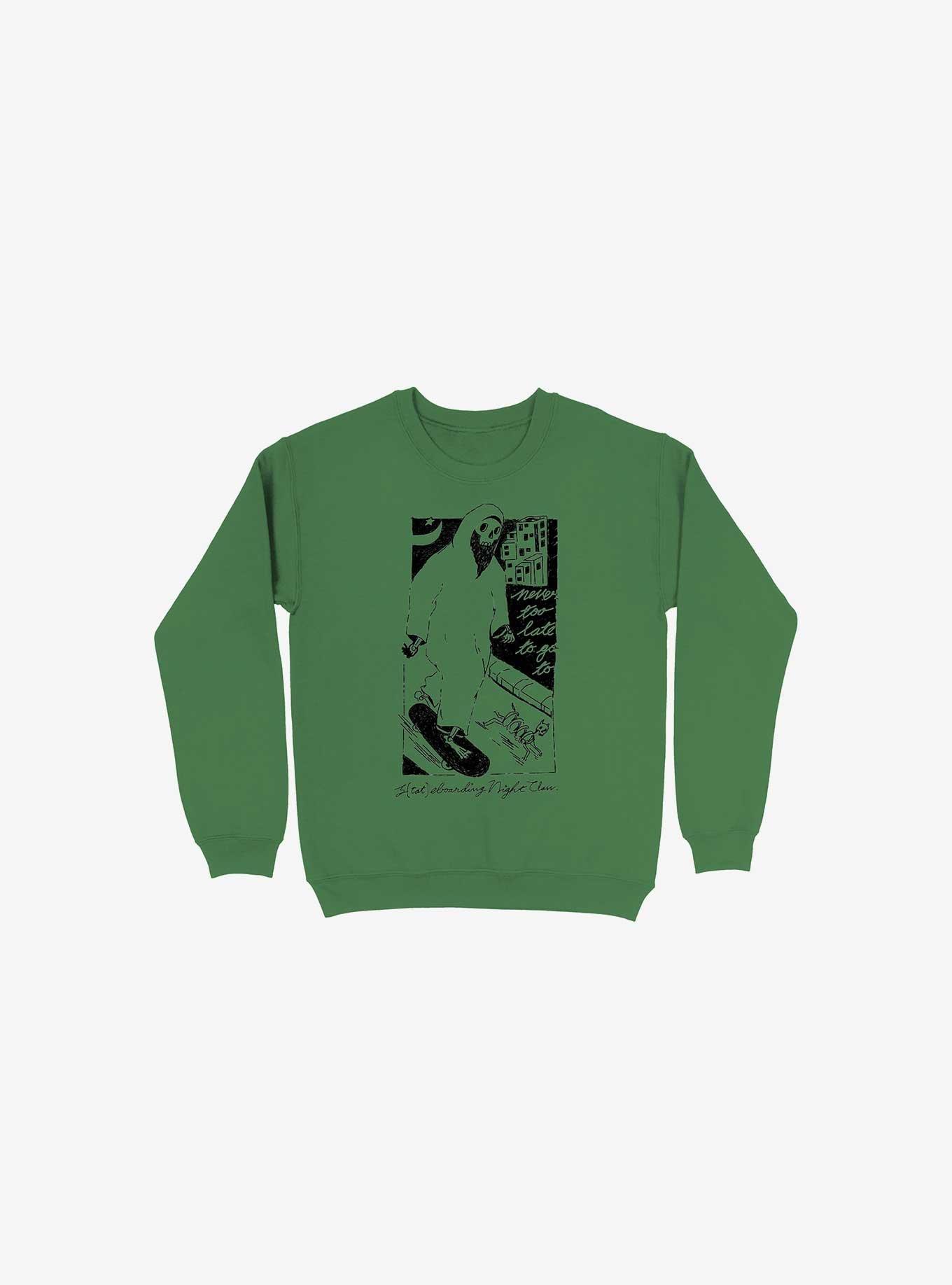 Nightclashh Skateboard Kelly Green Sweatshirt, KELLY GREEN, hi-res