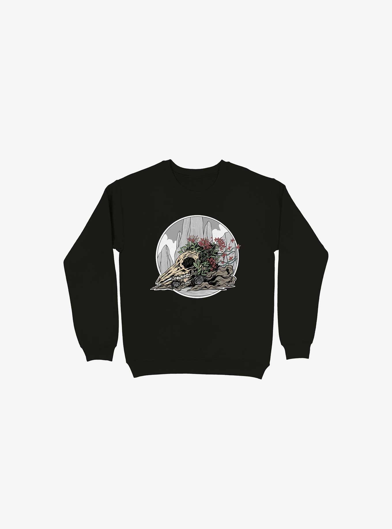 Race The Time Skull Black Sweatshirt, , hi-res