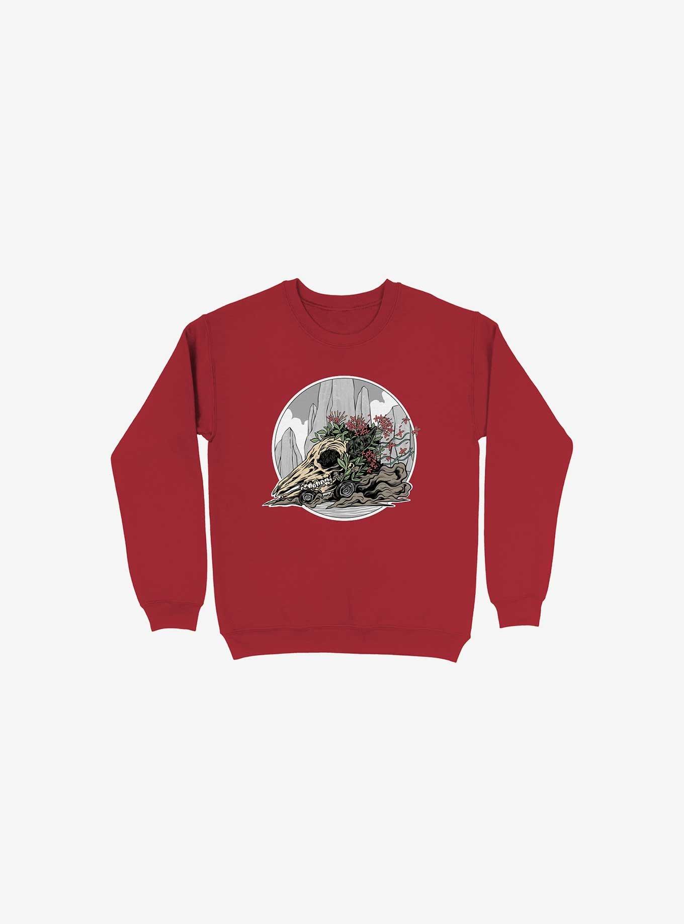 Race The Time Skull Red Sweatshirt, , hi-res