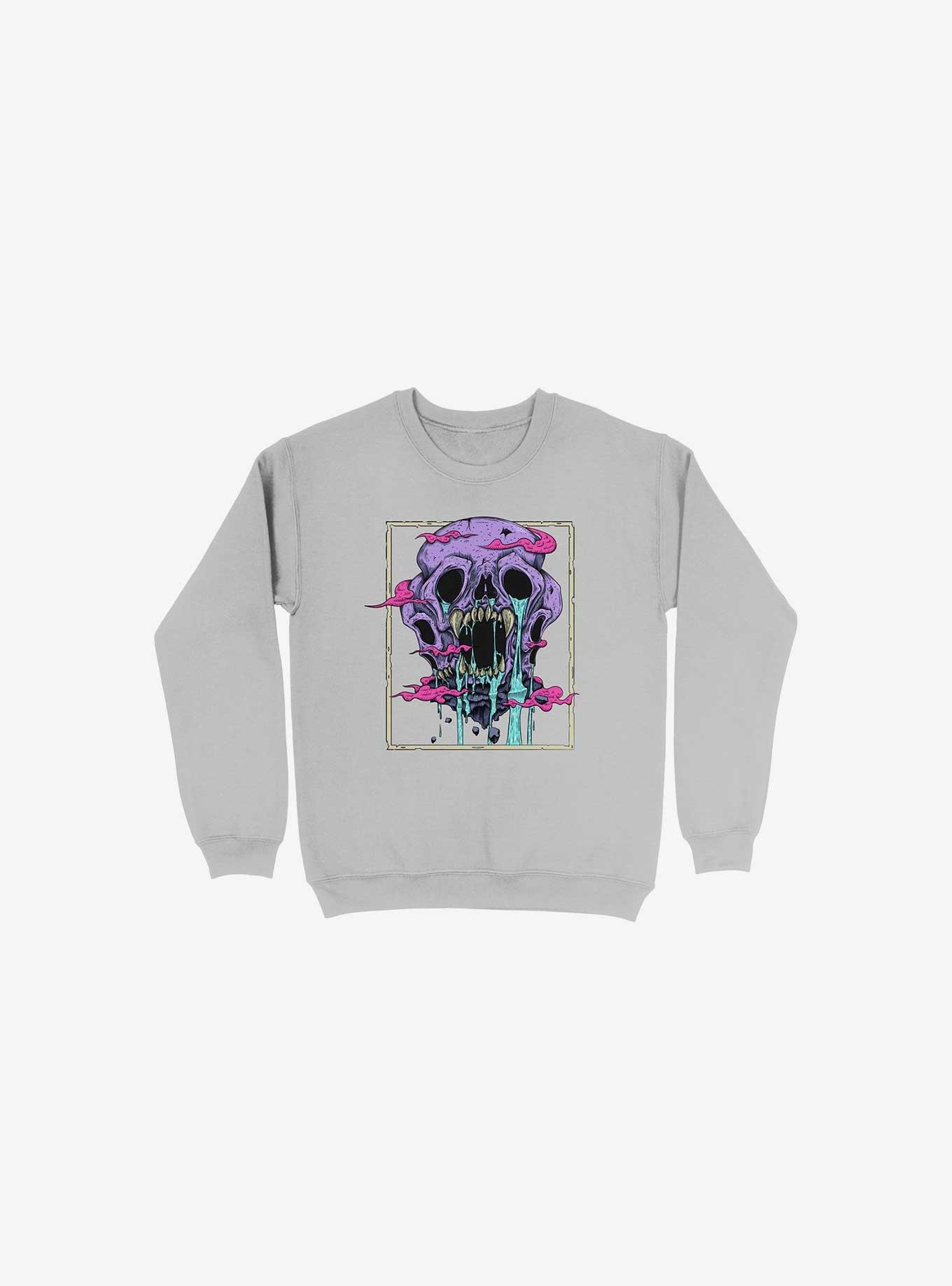 Skull Cave Neverland Silver Sweatshirt, SILVER, hi-res
