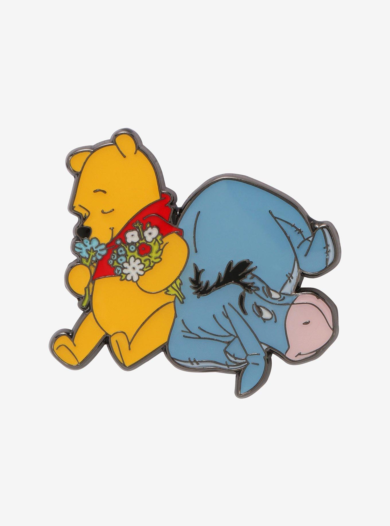 Loungefly Disney Winnie The Pooh Eeyore & Pooh Flower Enamel Pin, , hi-res