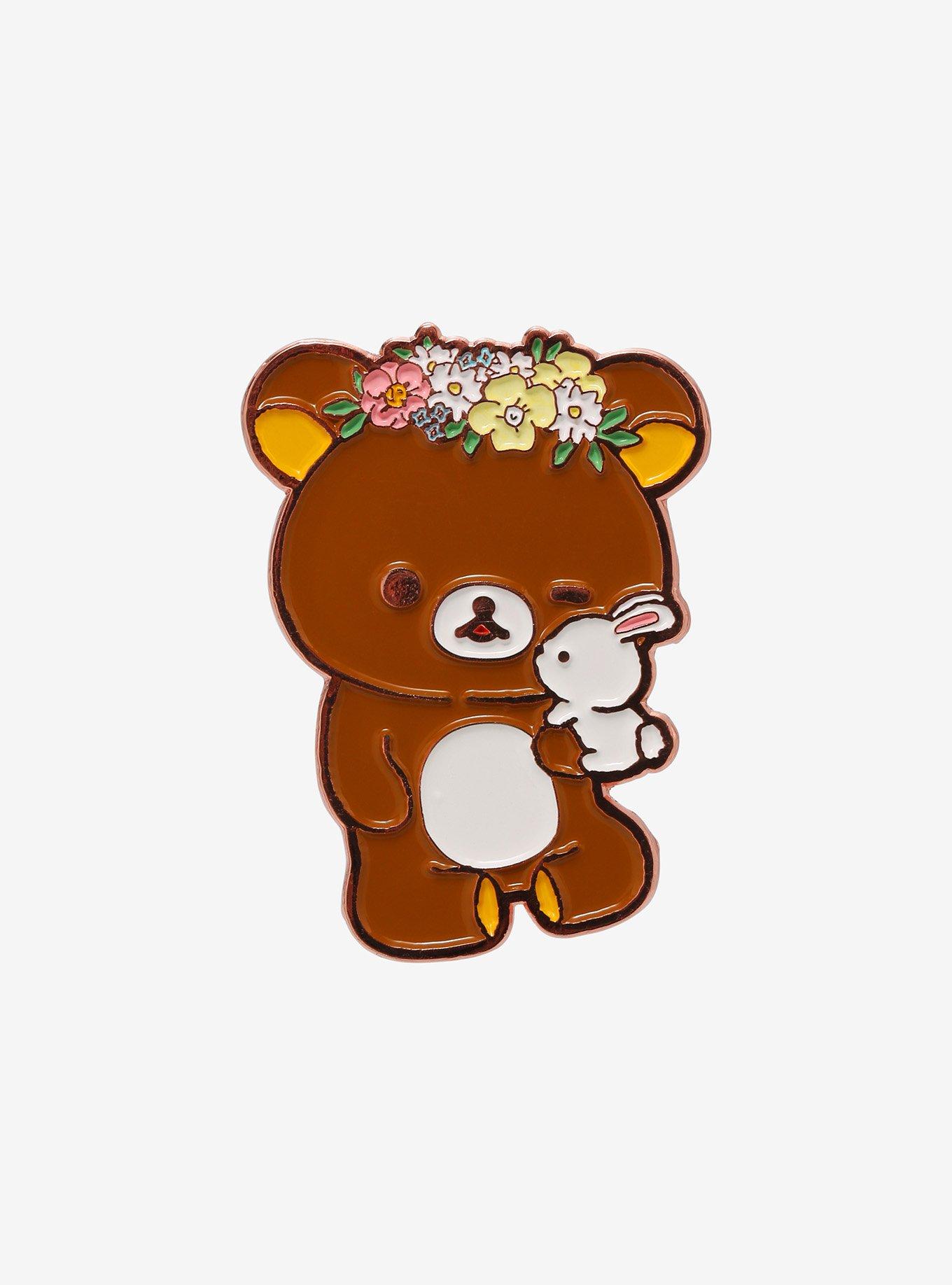 Rilakkuma Flower Crown Enamel Pin, , hi-res
