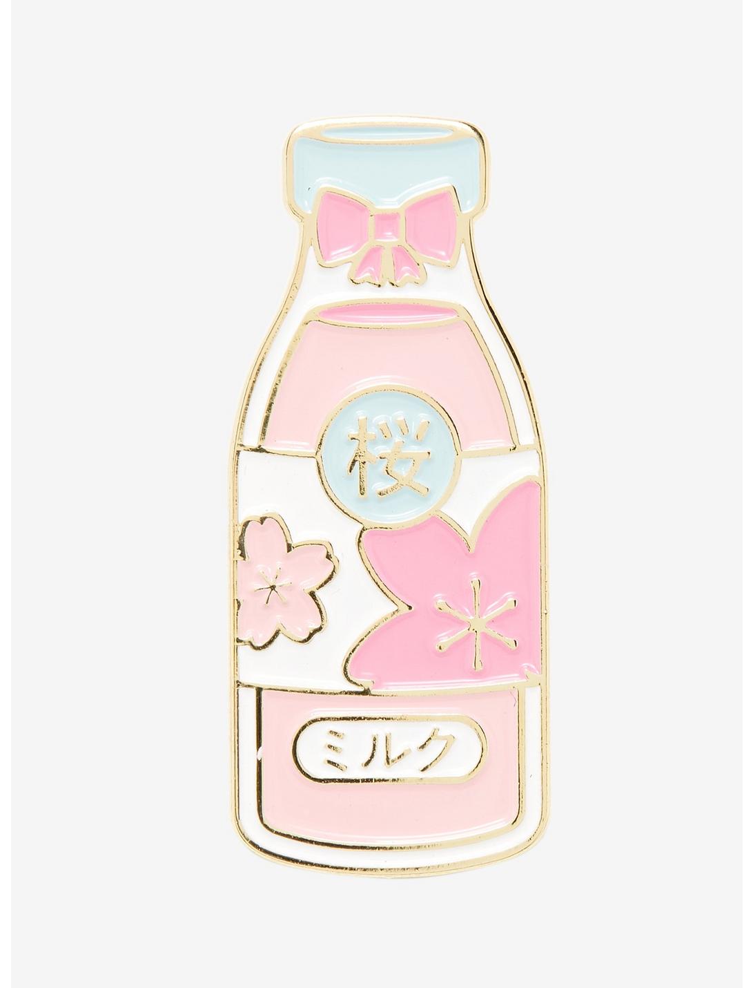 Sakura Milk Bottle Enamel Pin, , hi-res