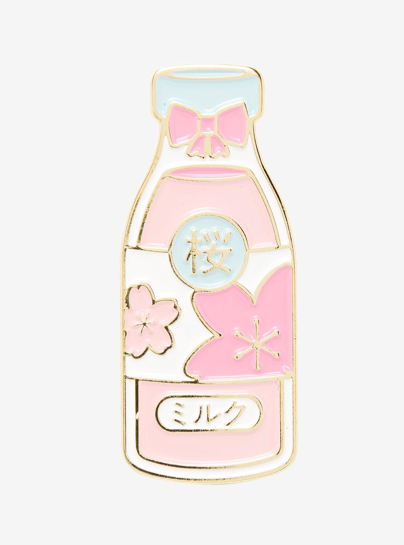 Sakura Milk Bottle Enamel Pin, , hi-res