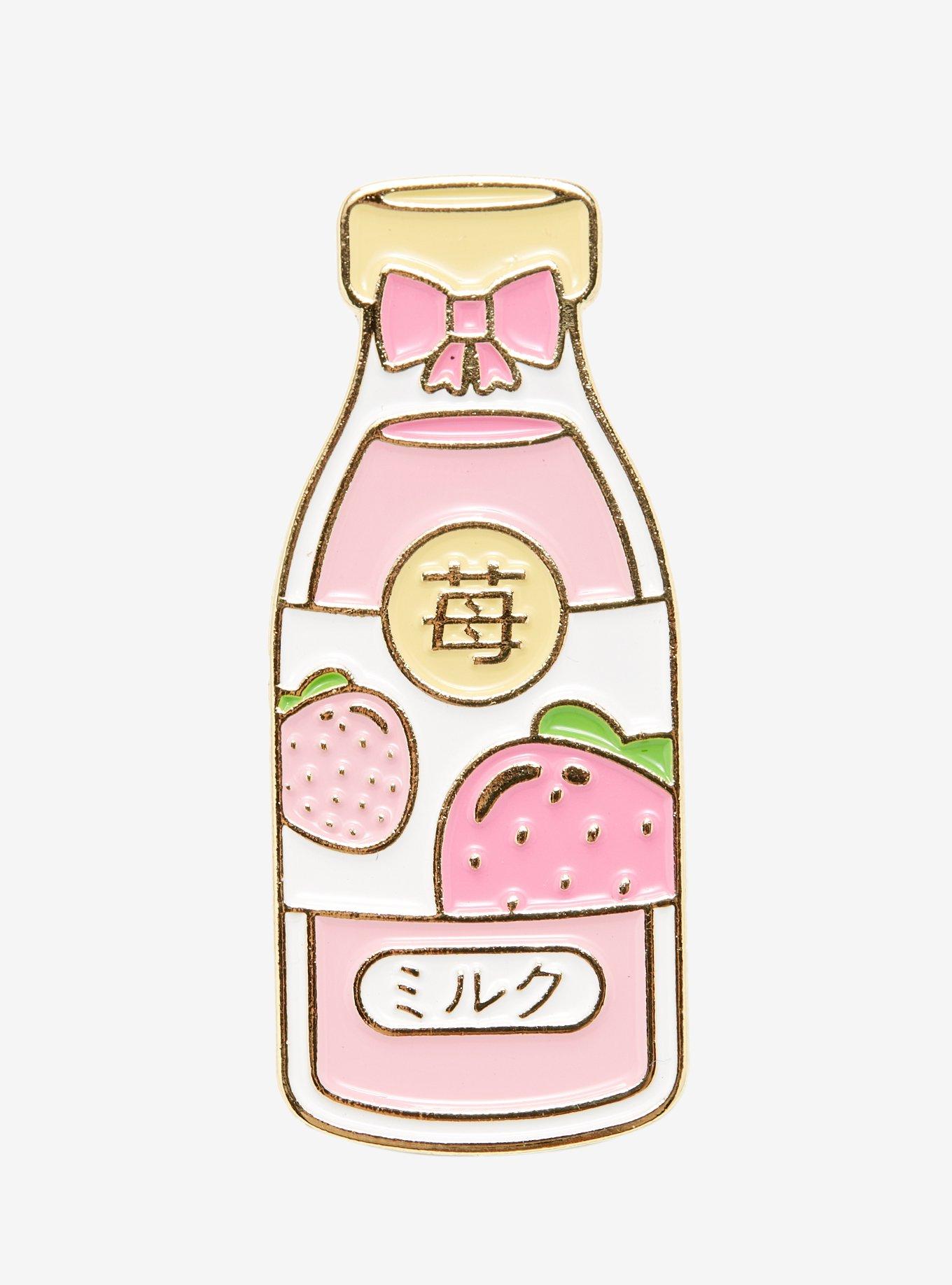 Strawberry Milk Bottle Enamel Pin
