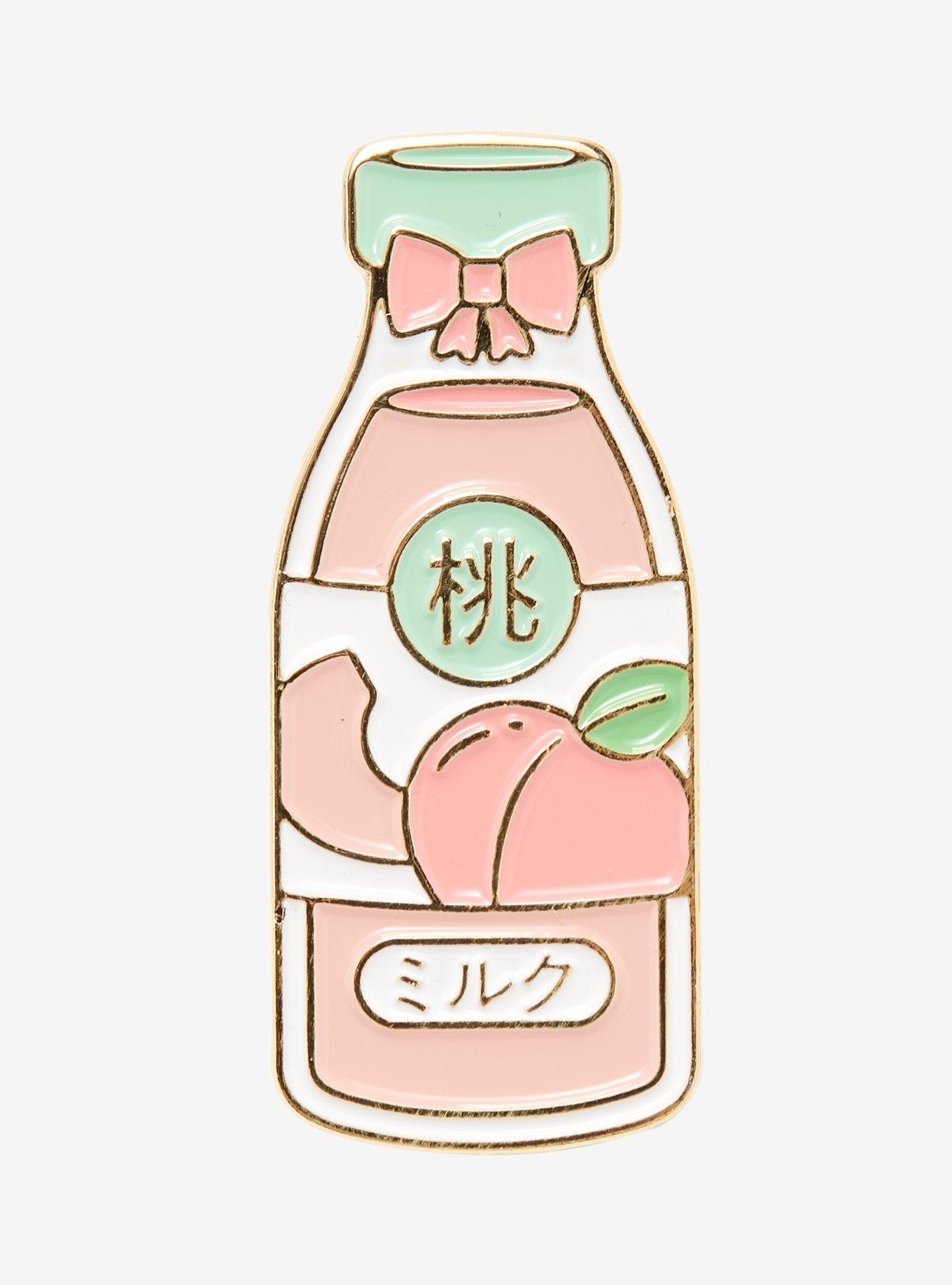 Peach Milk Bottle Enamel Pin, , hi-res