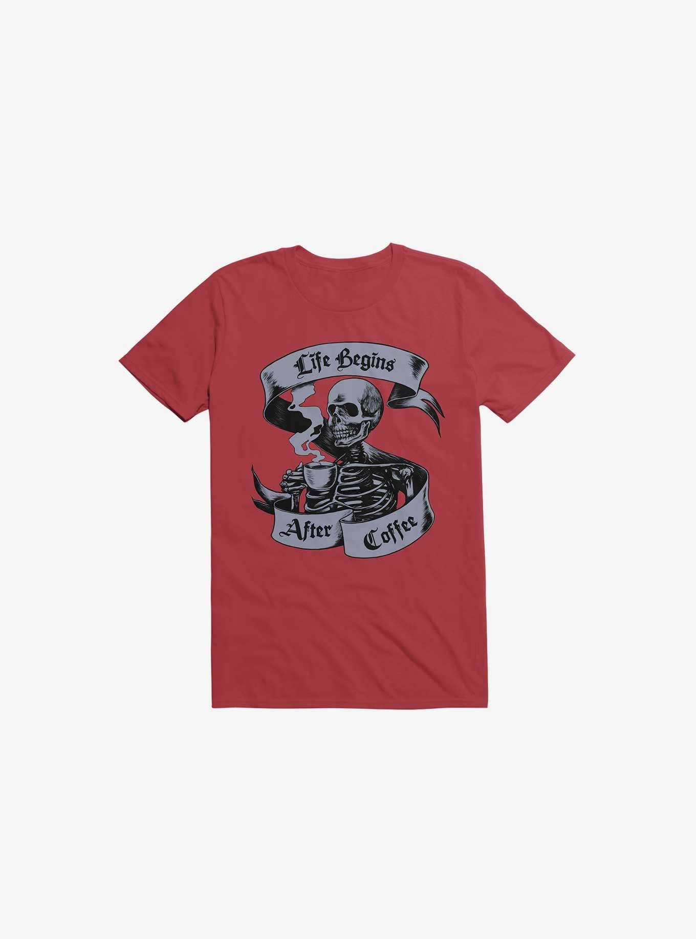 Beans & Bones Coffee Skeleton Red T-Shirt