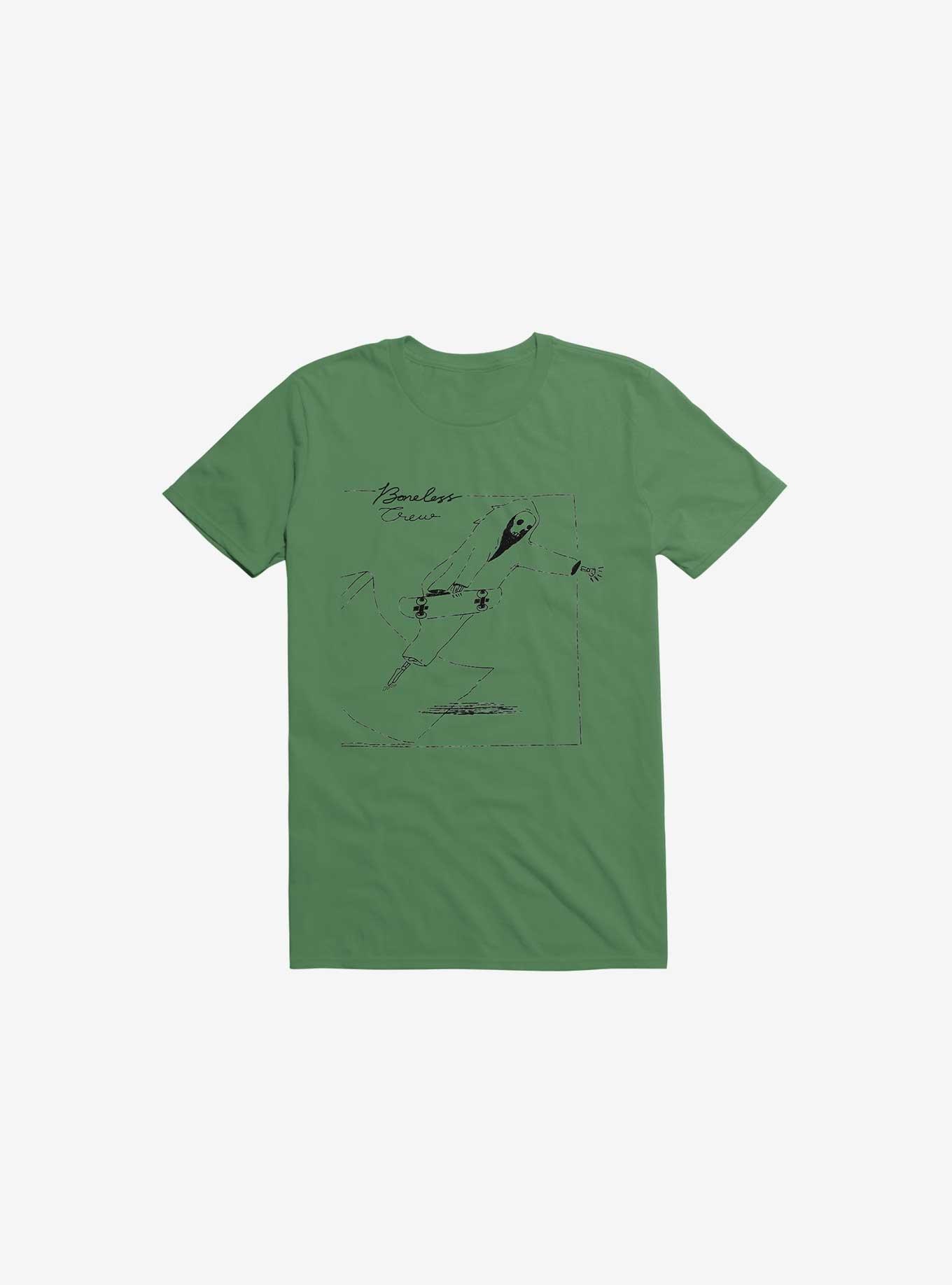 Boneless Crew Skater Skeleton Kelly Green T-Shirt