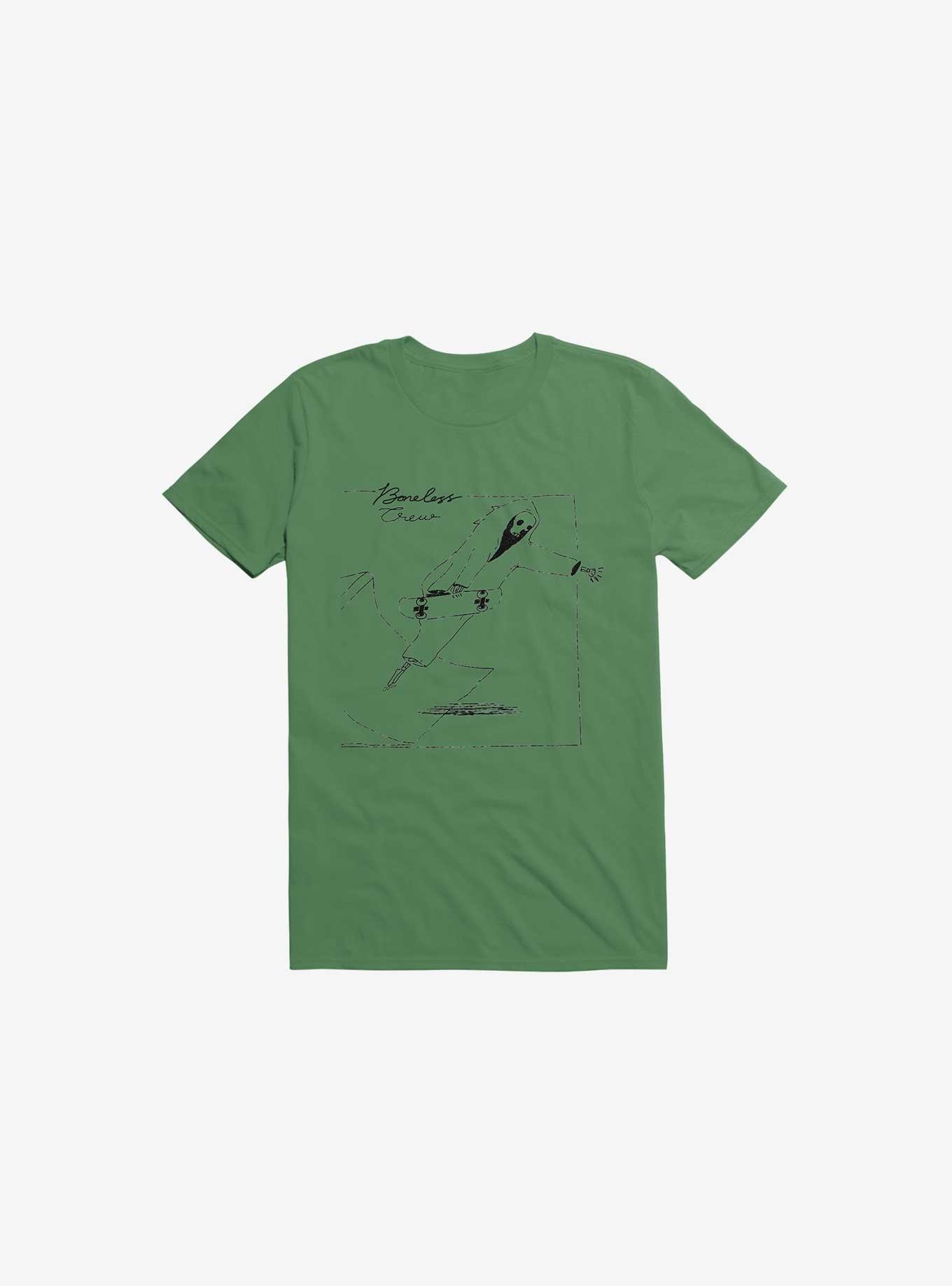 Boneless Crew Skater Skeleton Kelly Green T-Shirt, , hi-res