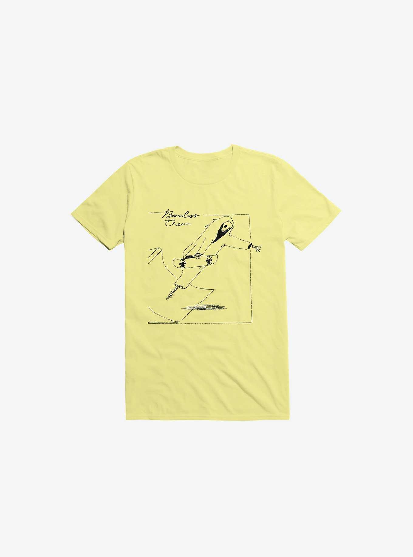 Boneless Crew Skater Skeleton Corn Silk Yellow T-Shirt, , hi-res