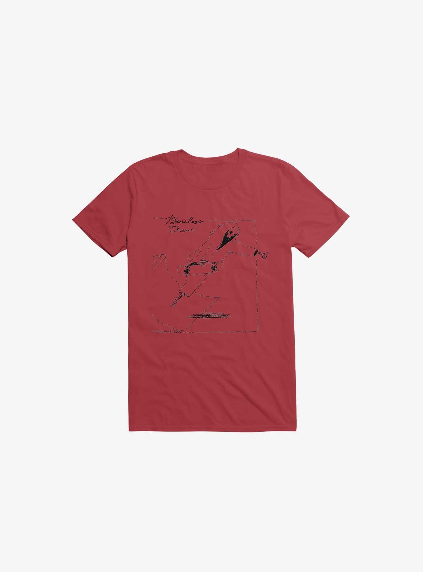 Boneless Crew Skater Skeleton Red T-Shirt, , hi-res