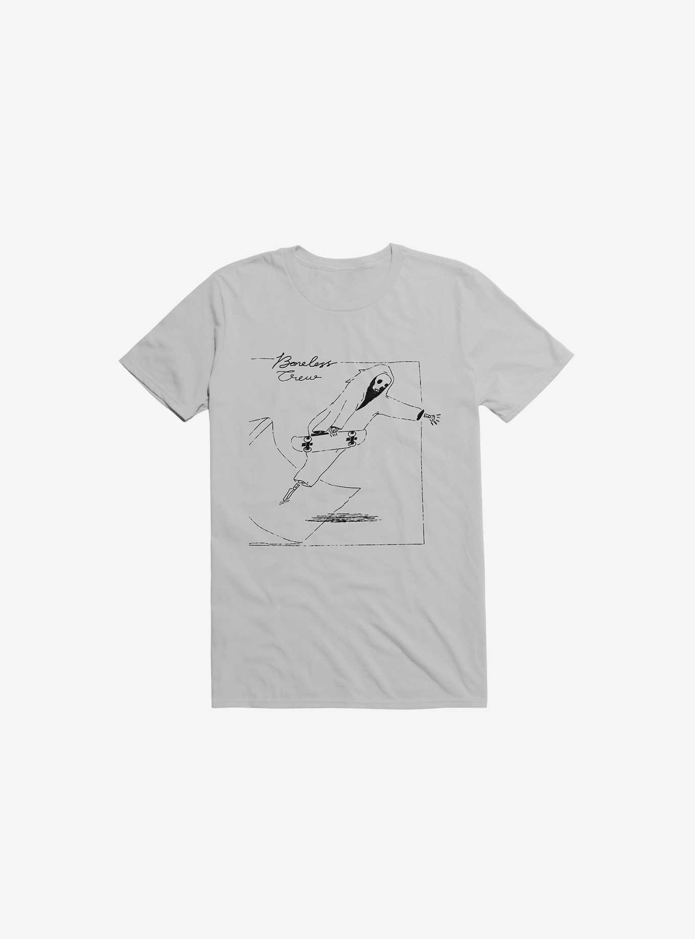 Boneless Crew Skater Skeleton Ice Grey T-Shirt, ICE GREY, hi-res