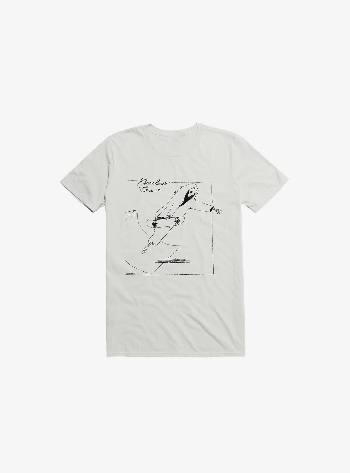 Boneless Crew Skater Skeleton White T-Shirt, , hi-res