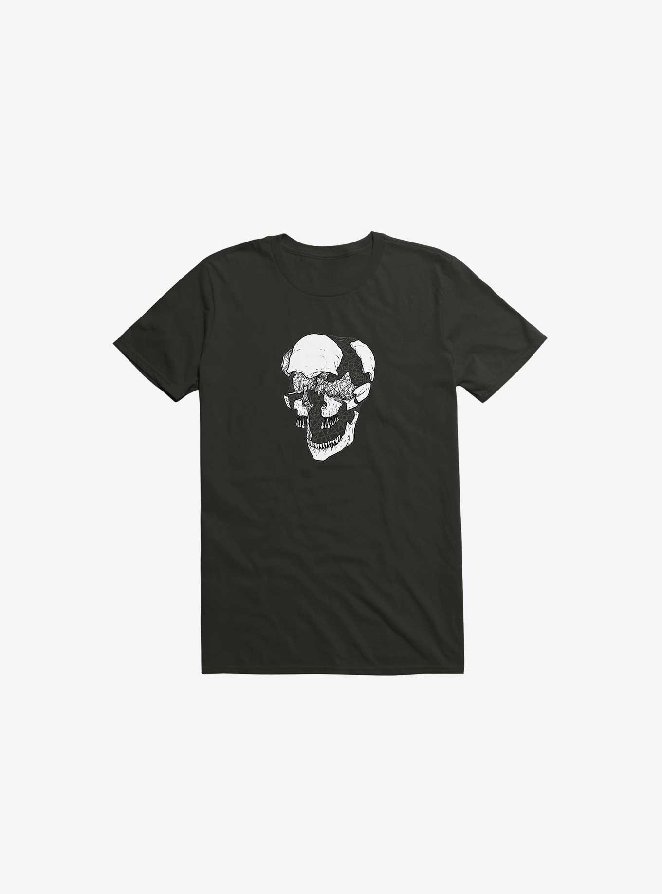 Dynamical Skull Black T-Shirt, BLACK, hi-res