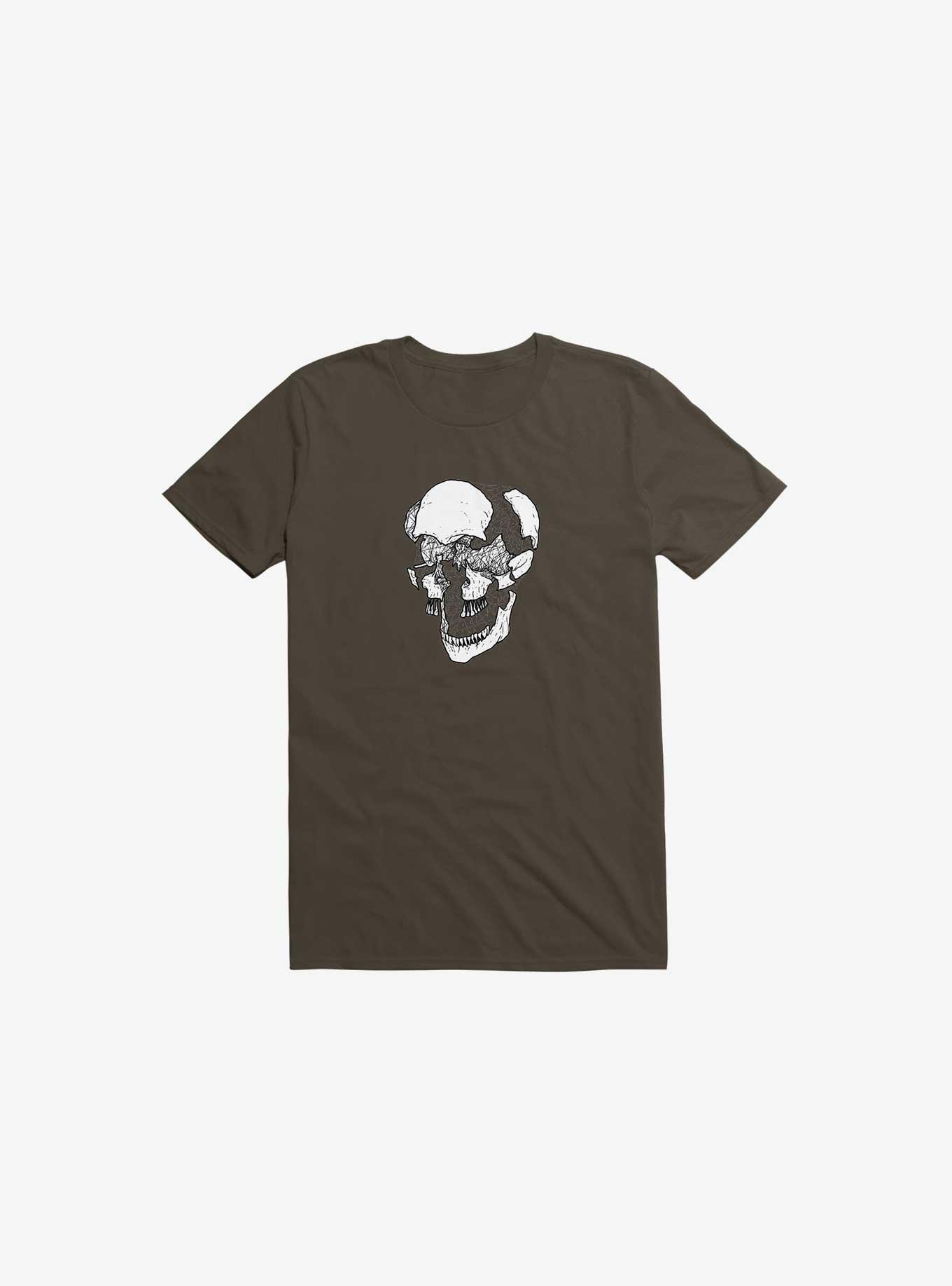 Dynamical Skull Brown T-Shirt, , hi-res