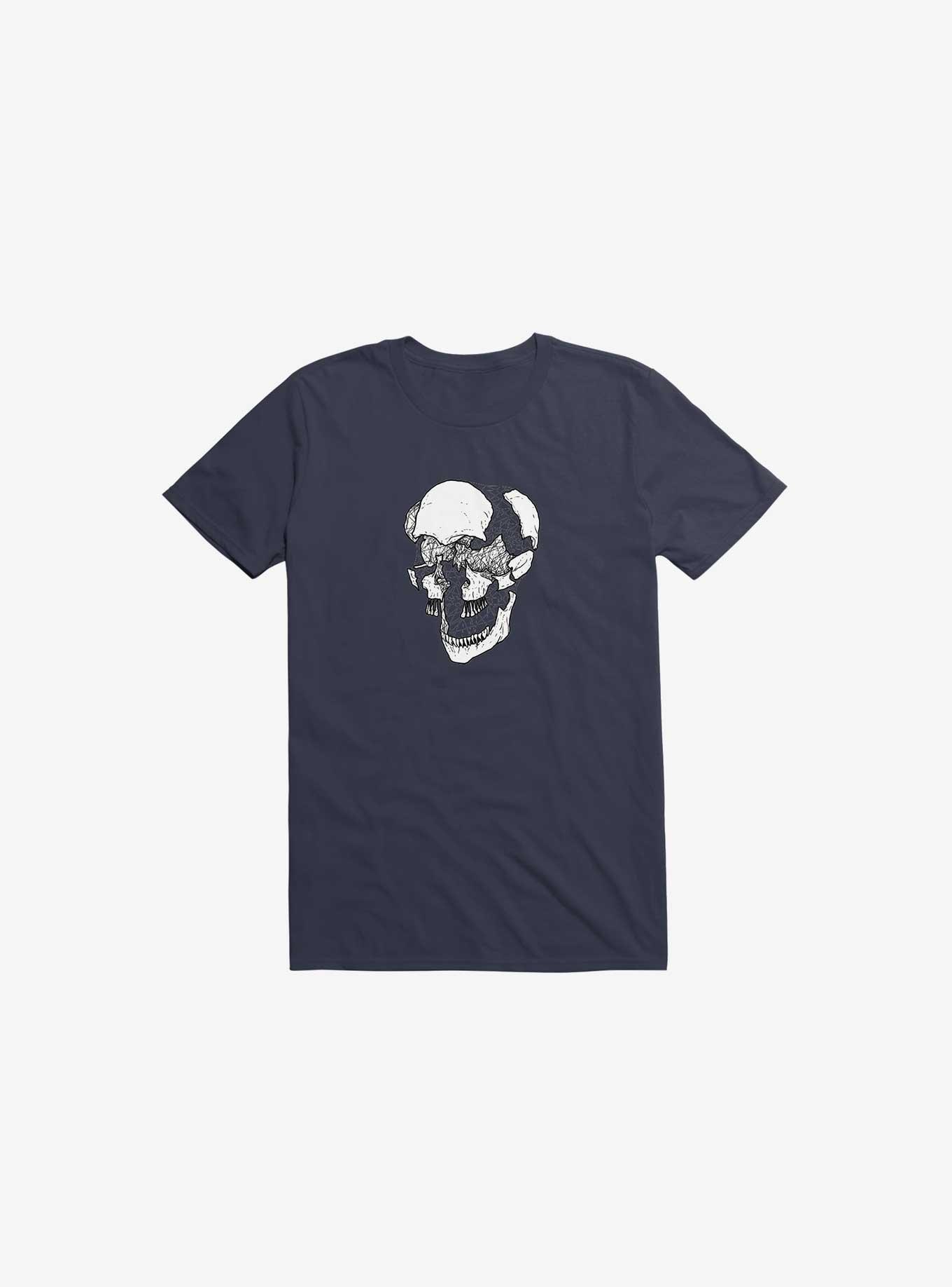 Dynamical Skull Navy Blue T-Shirt, , hi-res