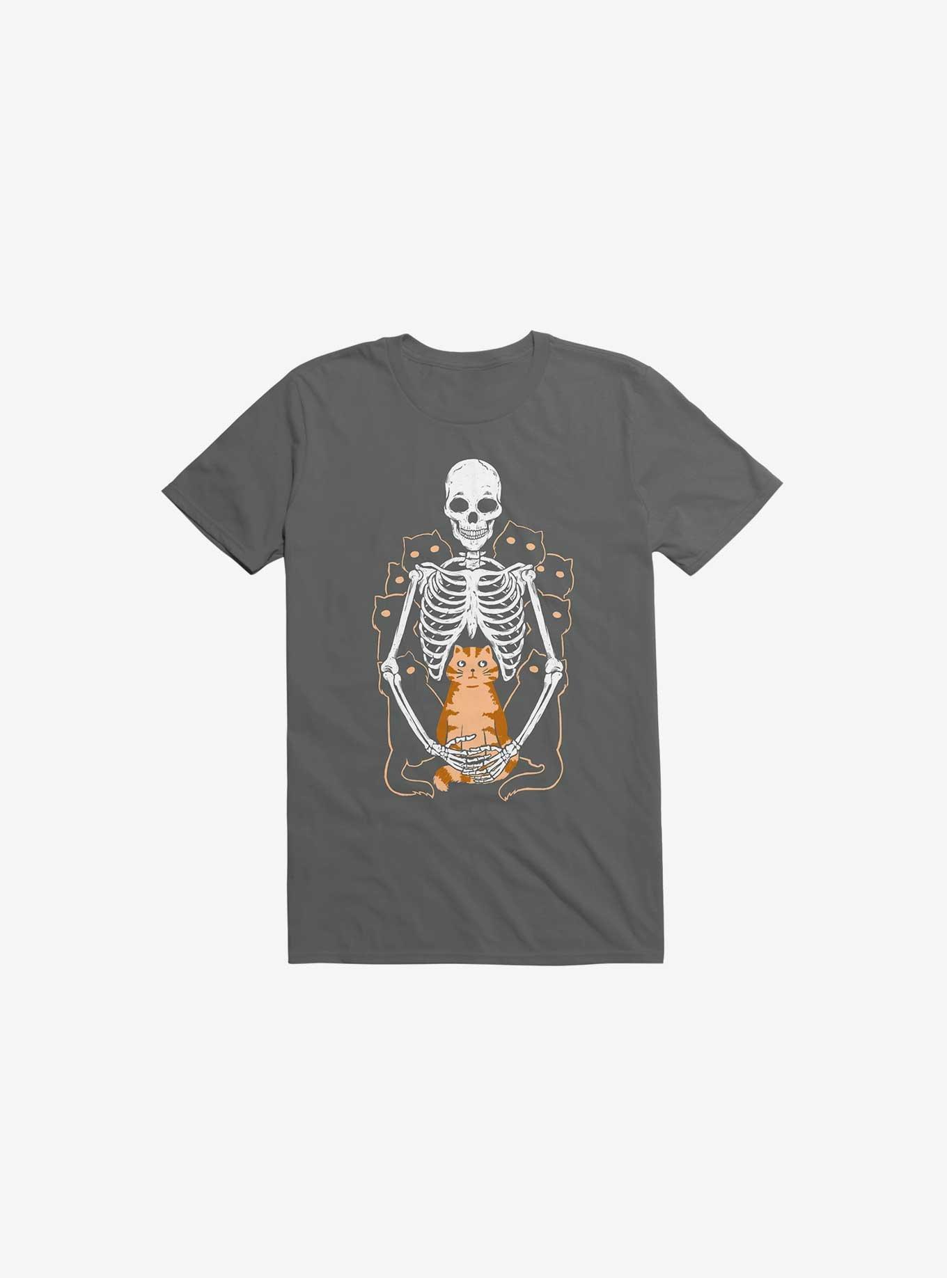 I Wish I Was My Cat Skeleton Asphalt Grey T-Shirt, , hi-res