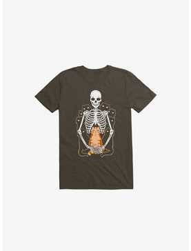 I Wish I Was My Cat Skeleton Brown T-Shirt, , hi-res