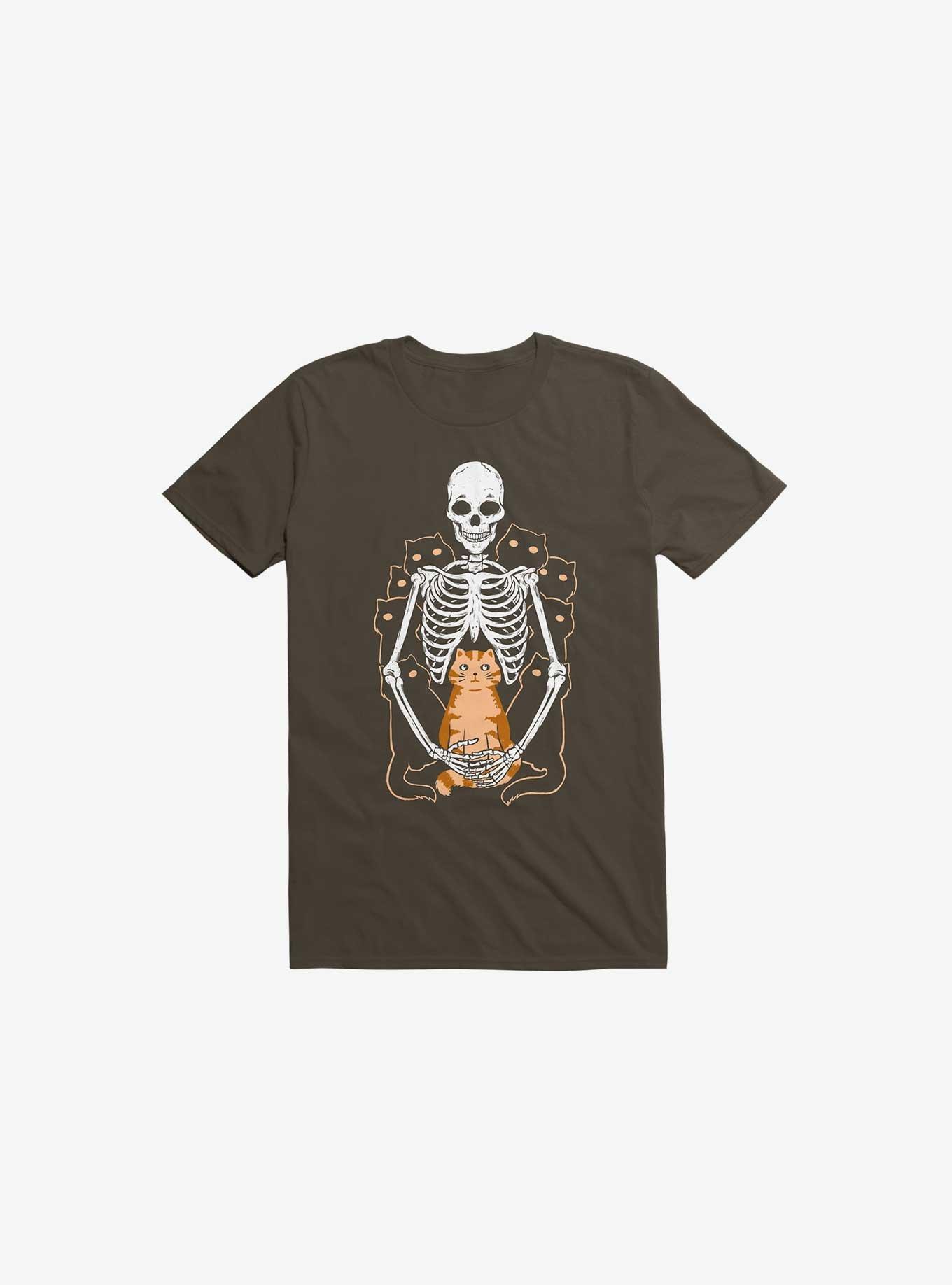 I Wish I Was My Cat Skeleton Brown T-Shirt, BROWN, hi-res