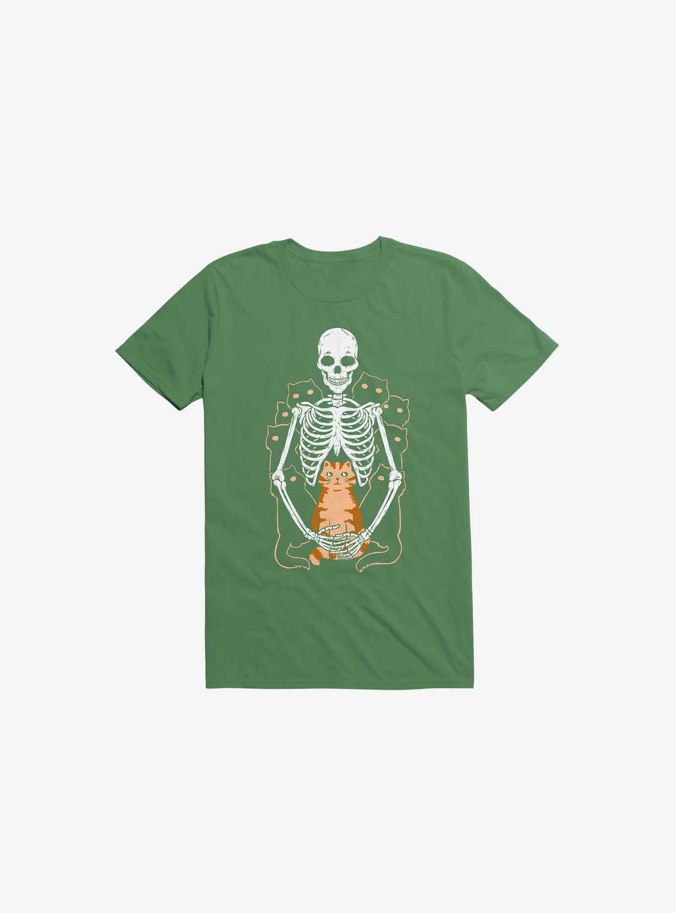I Wish Was My Cat Skeleton Kelly Green T-Shirt