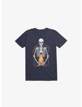 I Wish I Was My Cat Skeleton Navy Blue T-Shirt, , hi-res