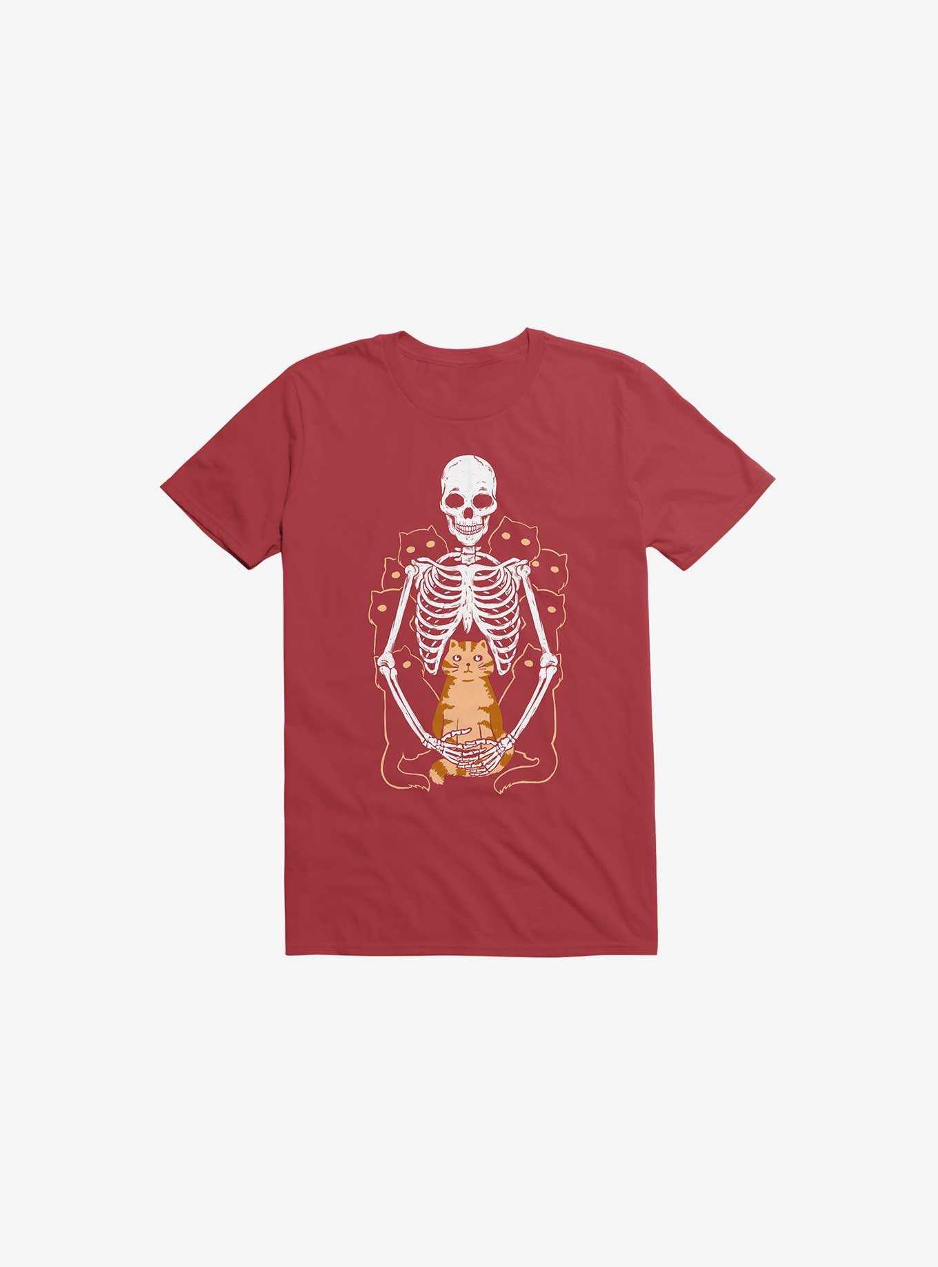 I Wish I Was My Cat Skeleton Red T-Shirt, , hi-res