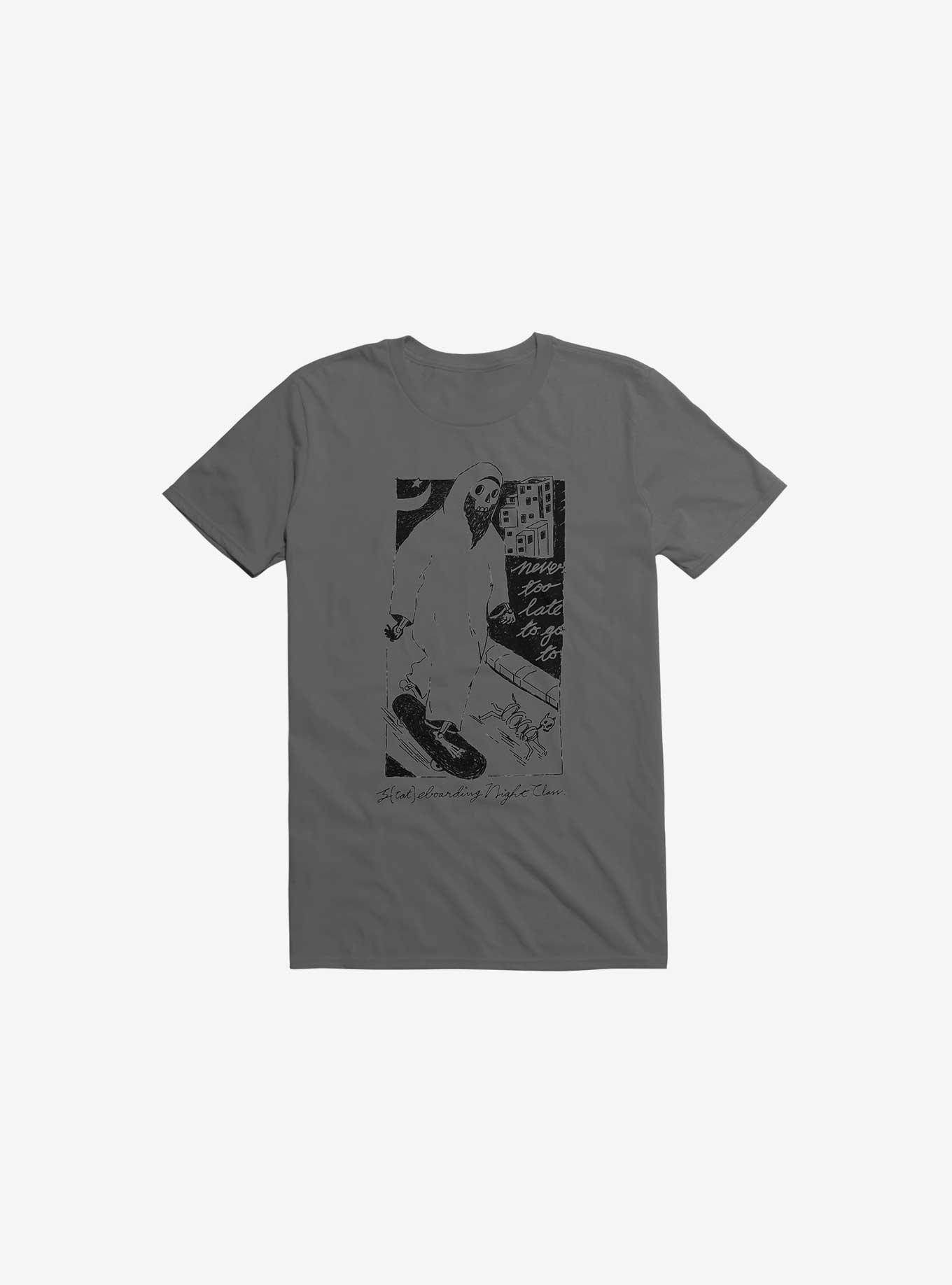 Nightclashh Skateboard Asphalt Grey T-Shirt, ASPHALT, hi-res