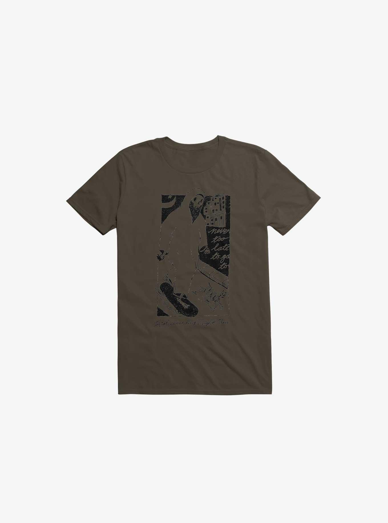 Nightclashh Skateboard Brown T-Shirt, , hi-res
