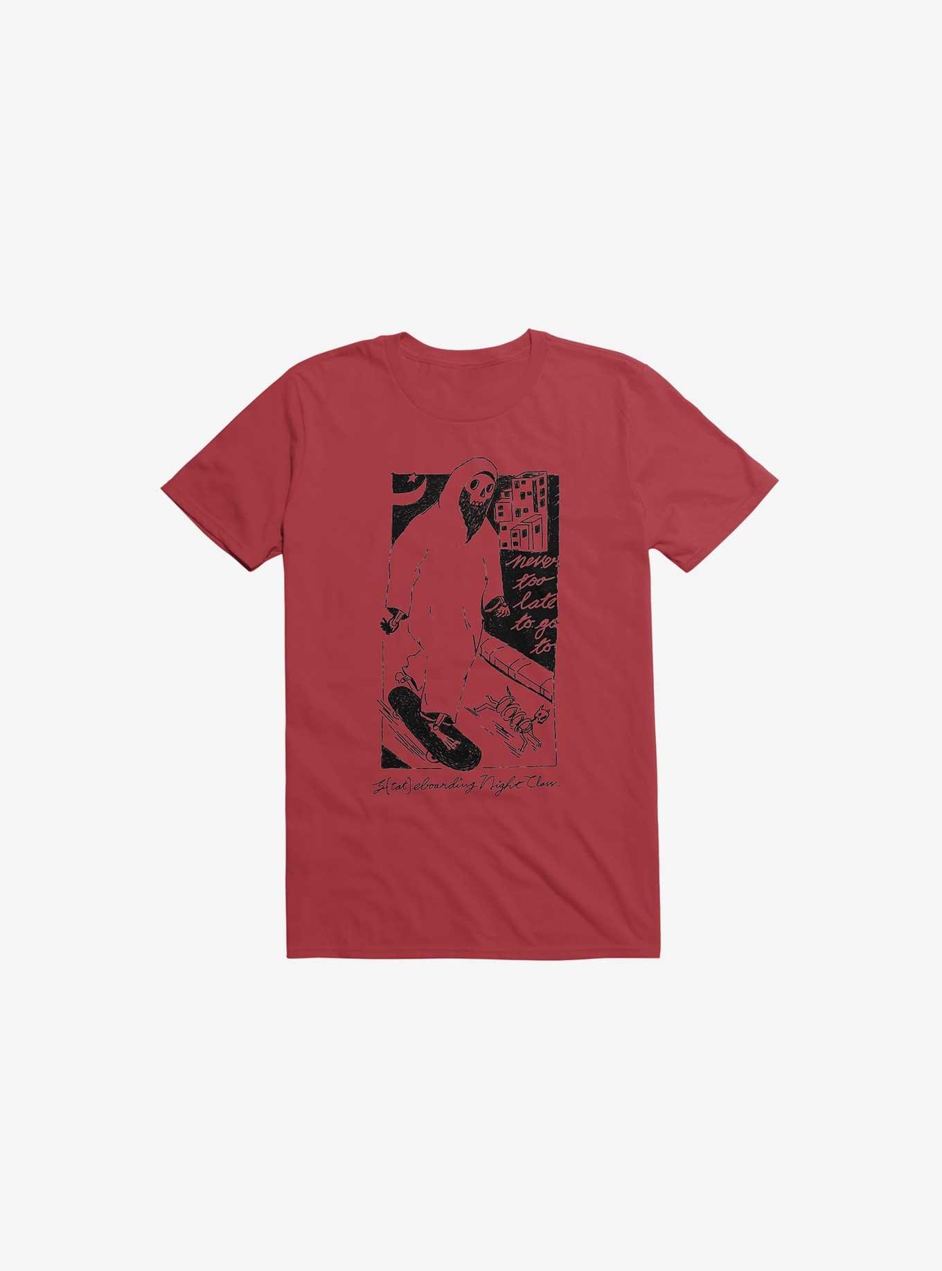 Nightclashh Skateboard Red T-Shirt, , hi-res