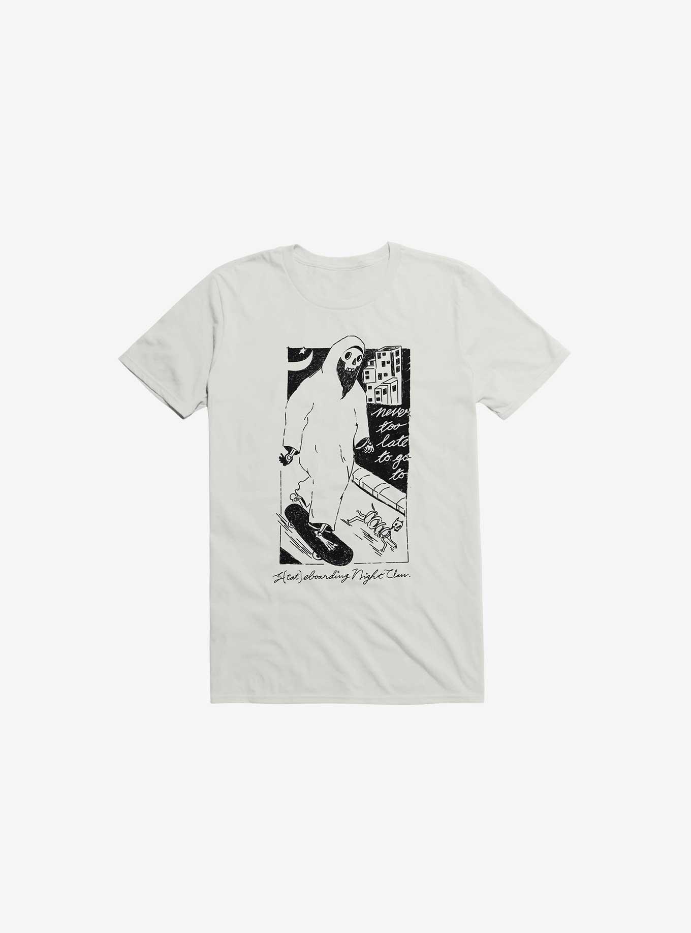 Nightclashh Skateboard White T-Shirt, , hi-res