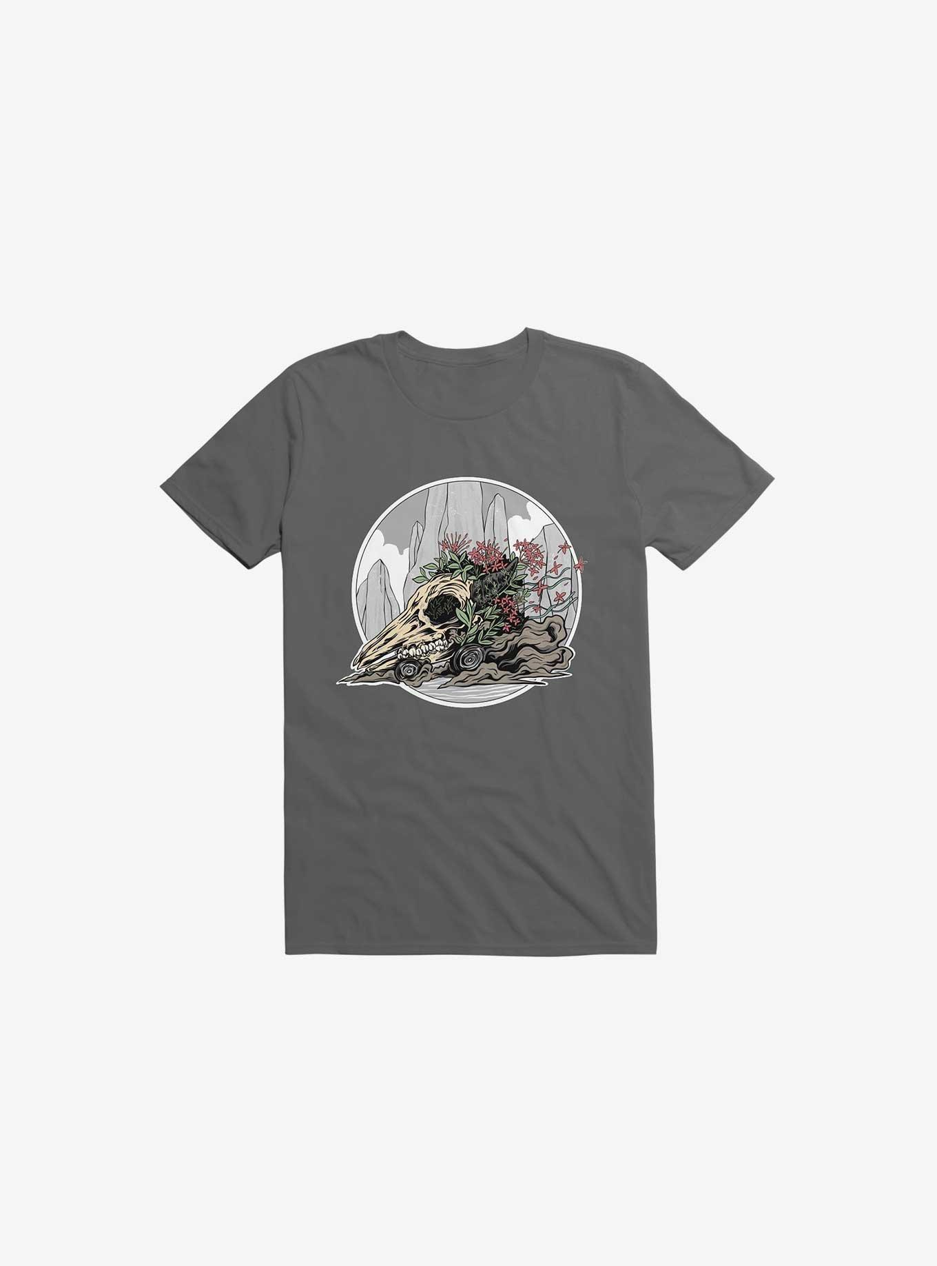 Race The Time Skull Asphalt Grey T-Shirt, ASPHALT, hi-res