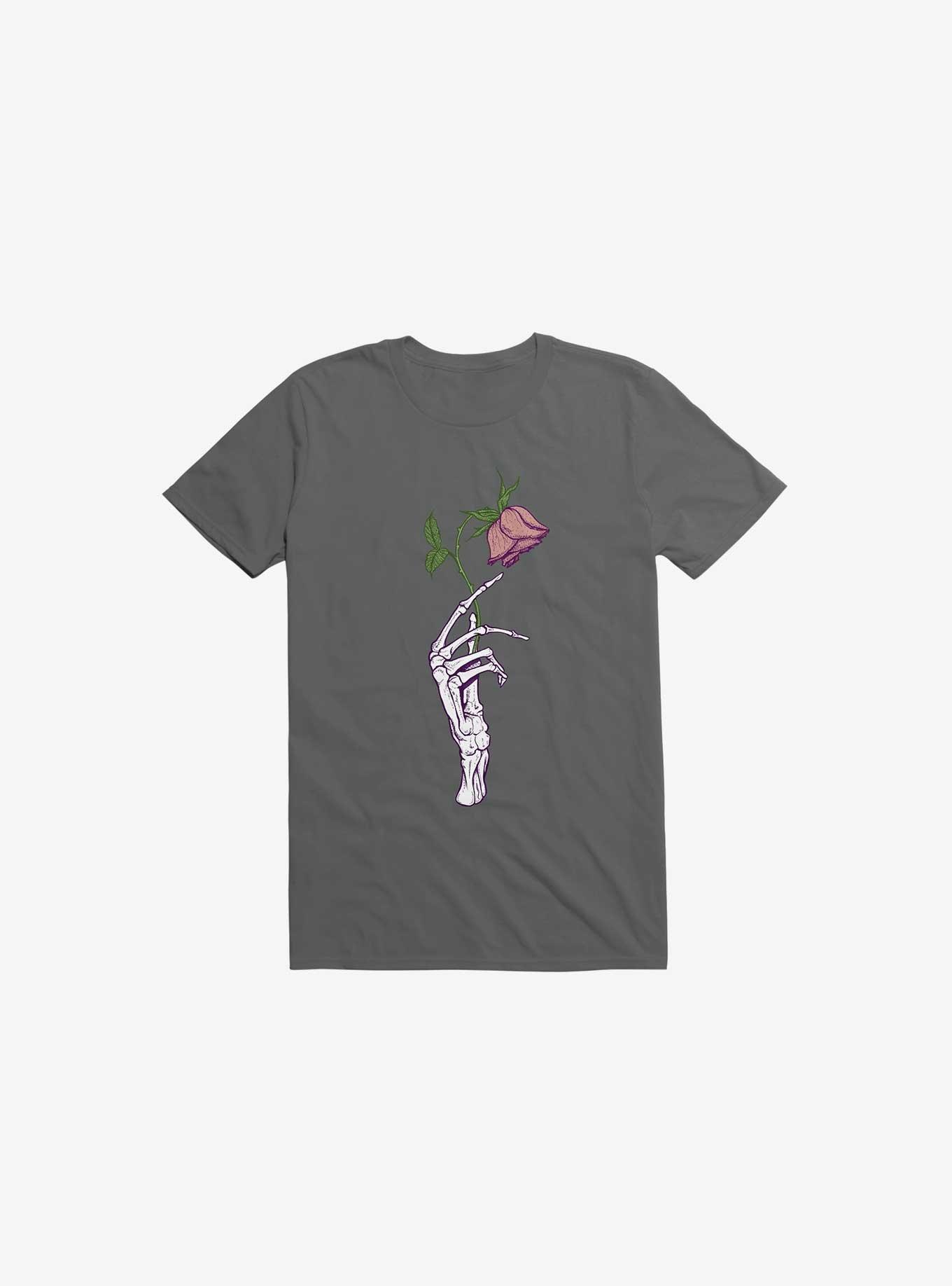 The Dead Rose Skeleton Hand Asphalt Grey T-Shirt, , hi-res