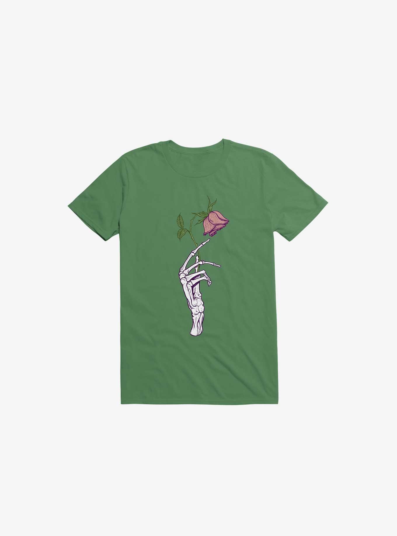 The Dead Rose Skeleton Hand Kelly Green T-Shirt, , hi-res