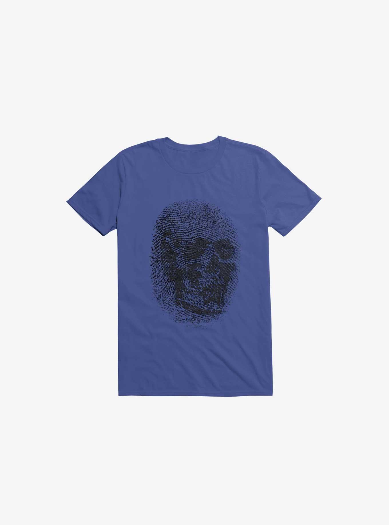 Unique And Equal Skull Fingerprint Royal Blue T-Shirt