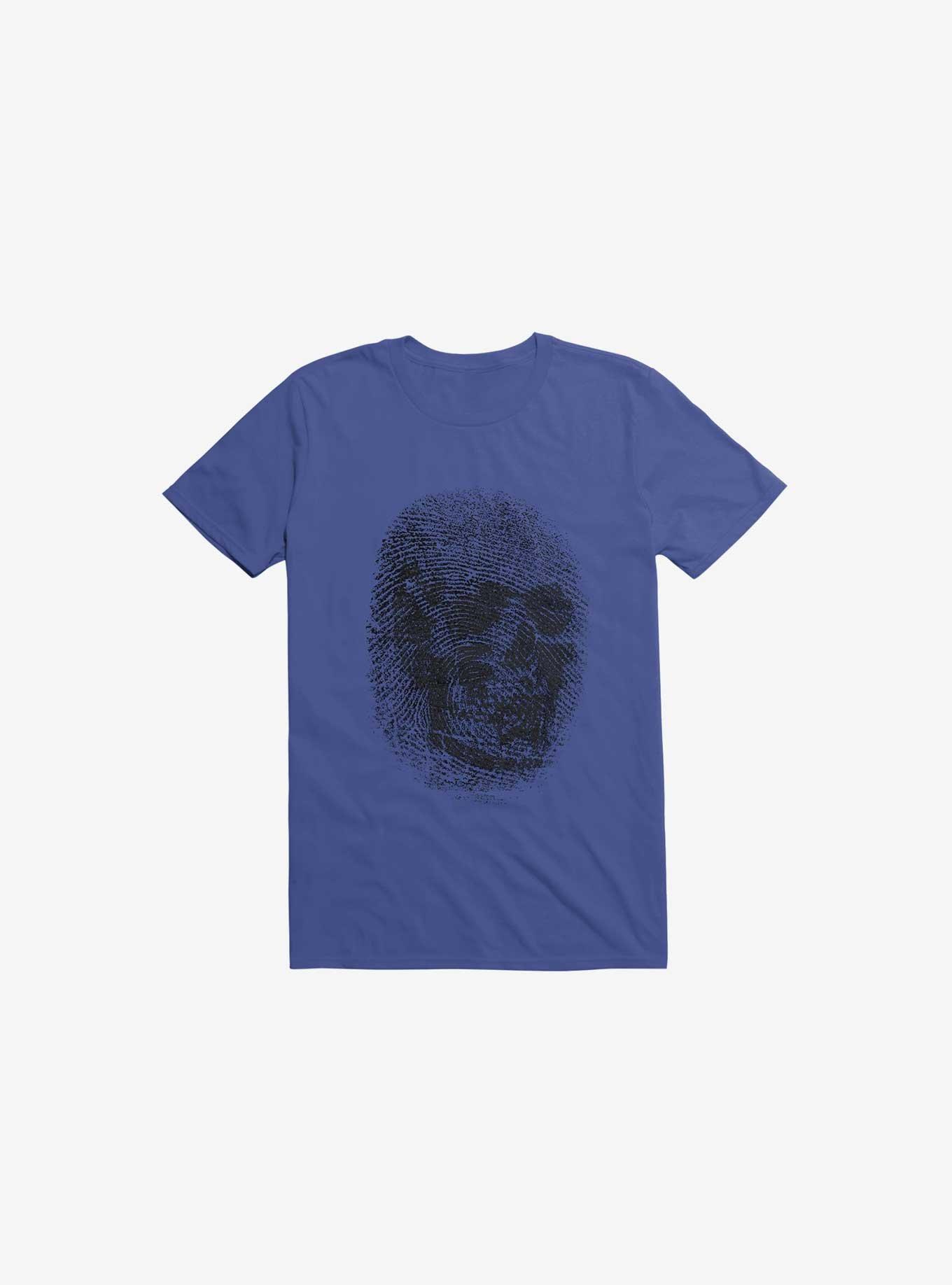 Unique And Equal Skull Fingerprint Royal Blue T-Shirt, ROYAL, hi-res