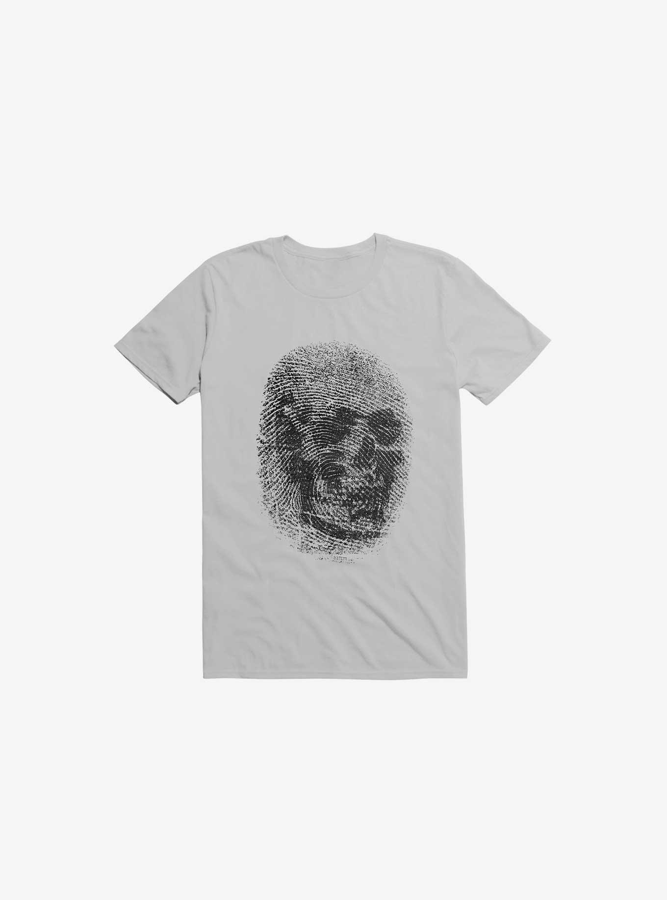 Unique And Equal Skull Fingerprint Ice Grey T-Shirt, , hi-res