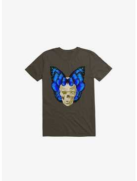 Wings Of Death Butterfly Skull Brown T-Shirt, , hi-res